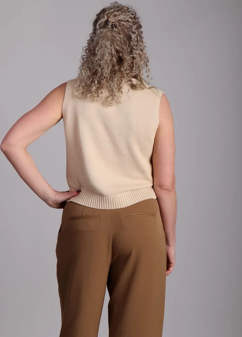 Grace & Mila Pancake gilet gebreid Beige