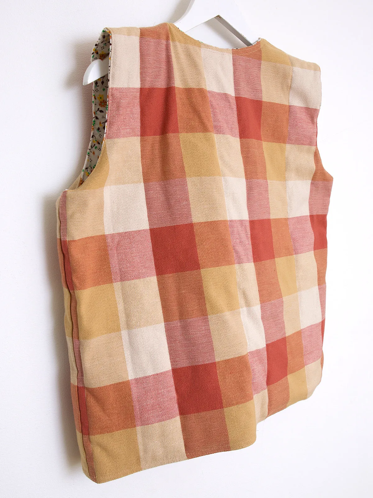 Handcrafted vest waistcoat with vintage cotton fabric
