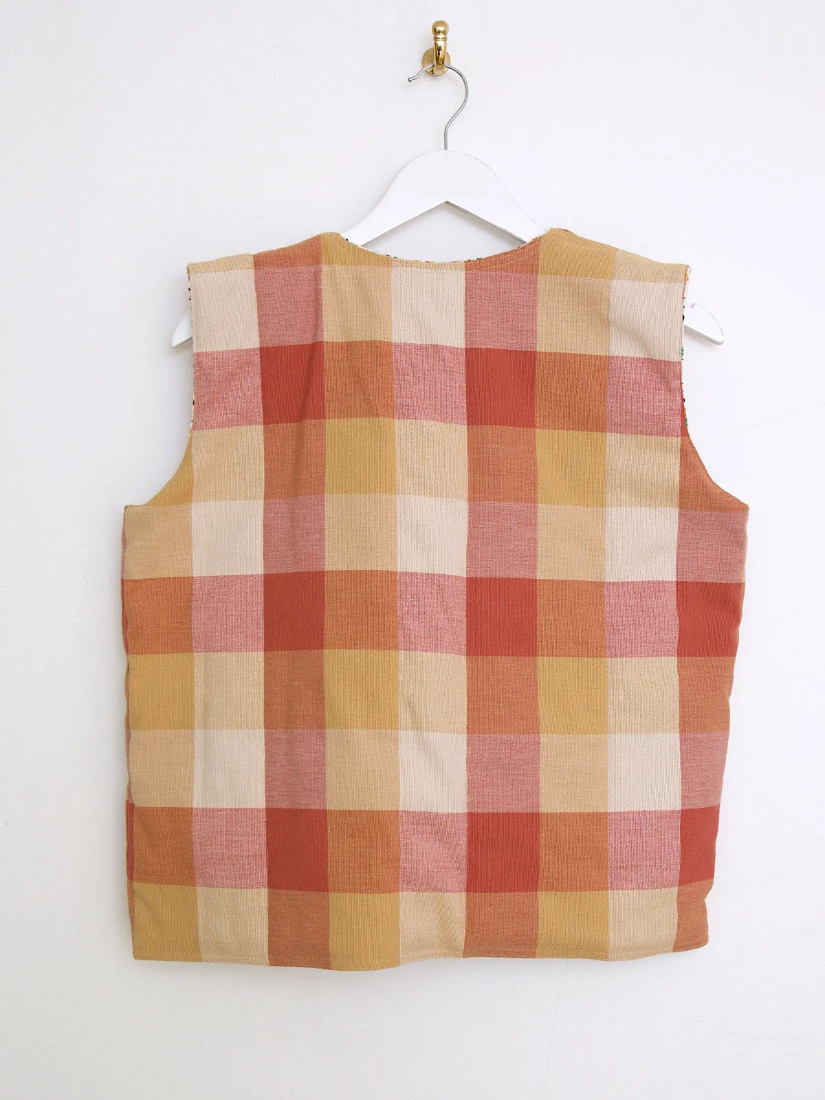 Handcrafted vest waistcoat with vintage cotton fabric