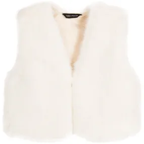 HELEN MOORE GIRLS ERMINE WHITE FAUX FUR WAISTCOAT GILET 4-6 YEARS