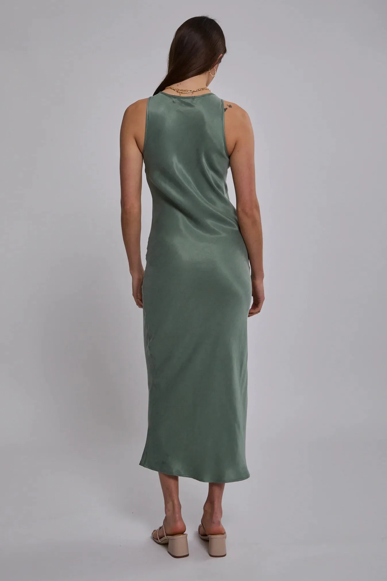 Indigo Slip Dress - Green Smoke