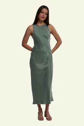 Indigo Slip Dress - Green Smoke