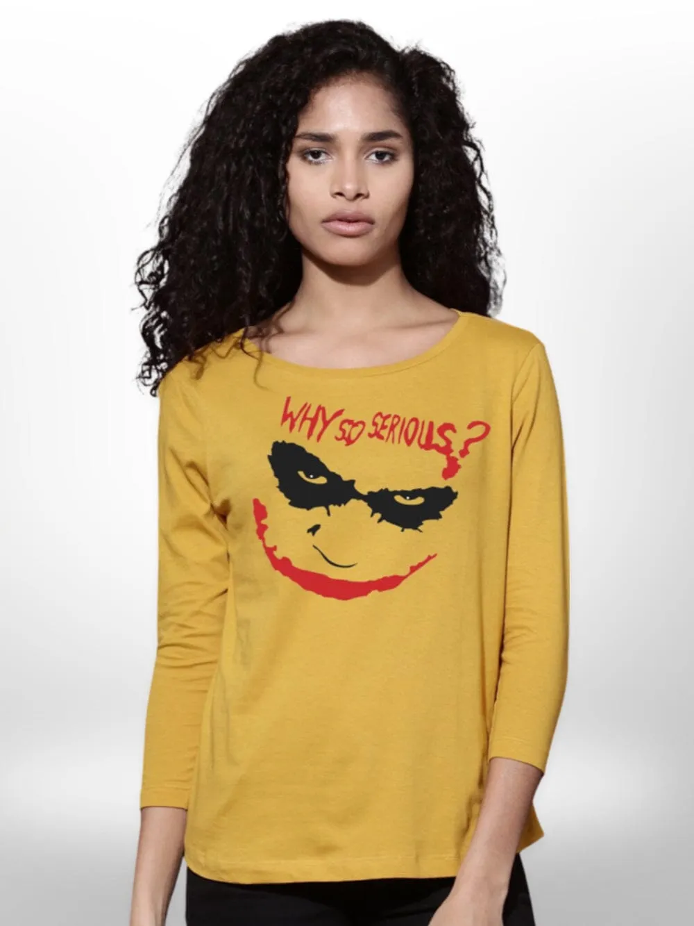 Joker Printed 4 Quarter Sleeve Ladies T-shirt