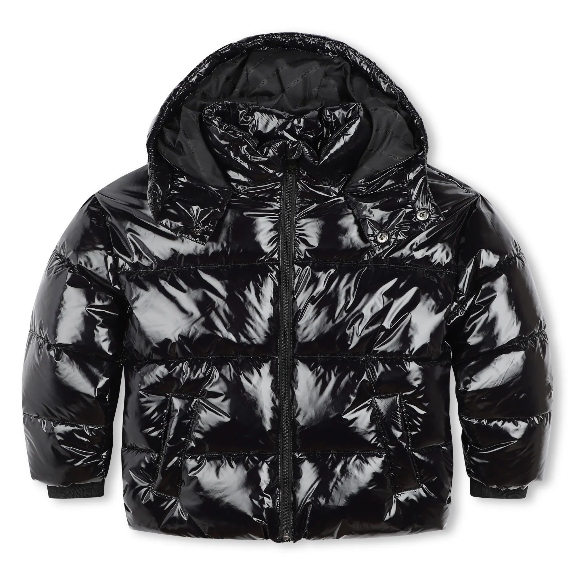 Karl Lagerfeld Shiny Black Puffer Jacket