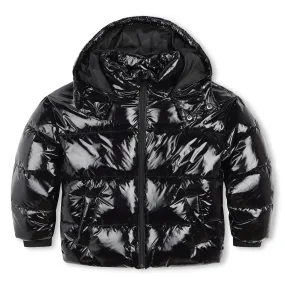 Karl Lagerfeld Shiny Black Puffer Jacket