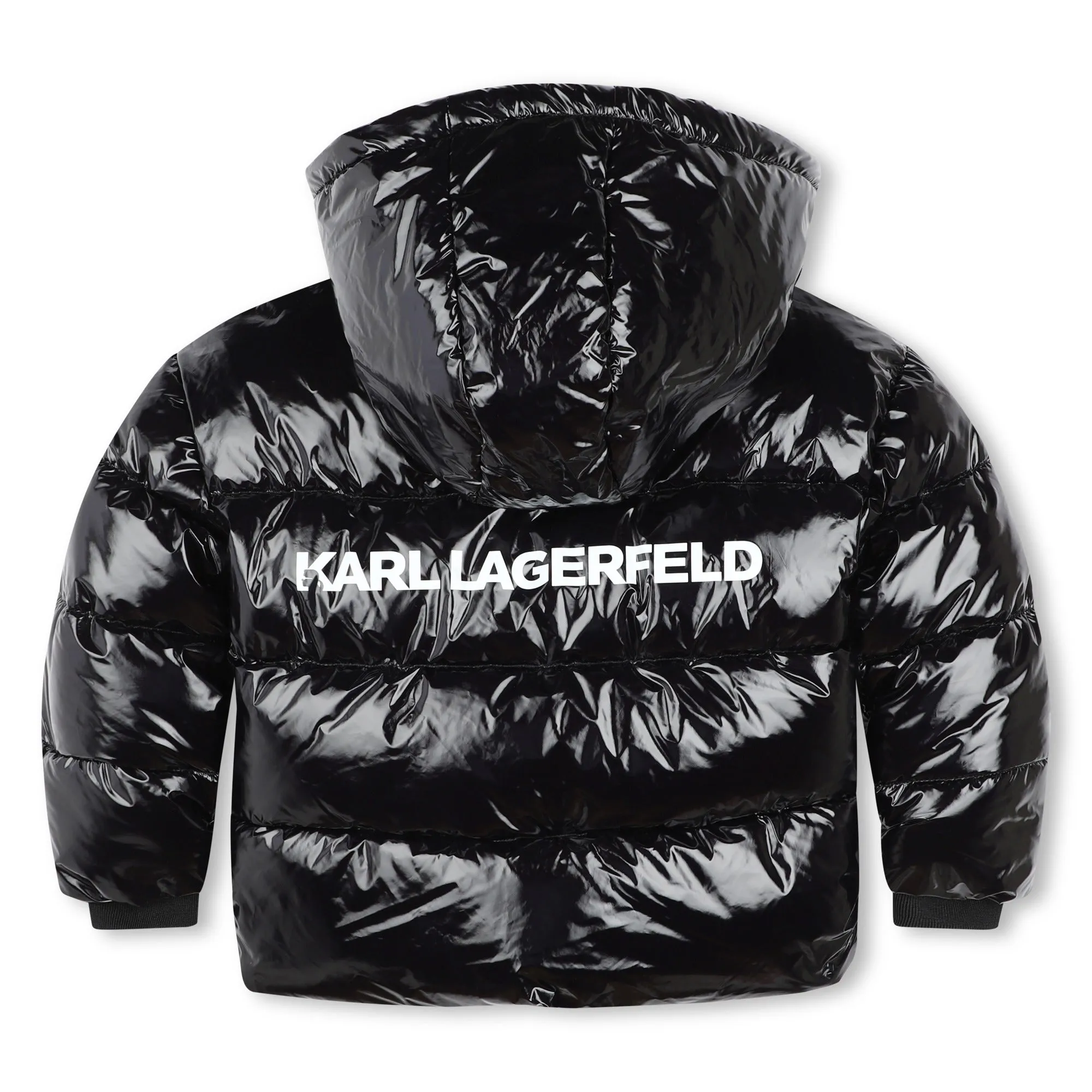Karl Lagerfeld Shiny Black Puffer Jacket
