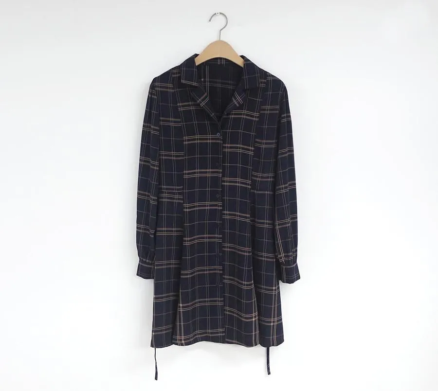 Korean Dress Plaid Shirt