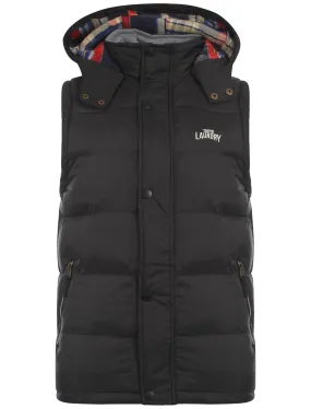 Kyber Quilted Hooded Gilet in Black - Tokyo Laundry