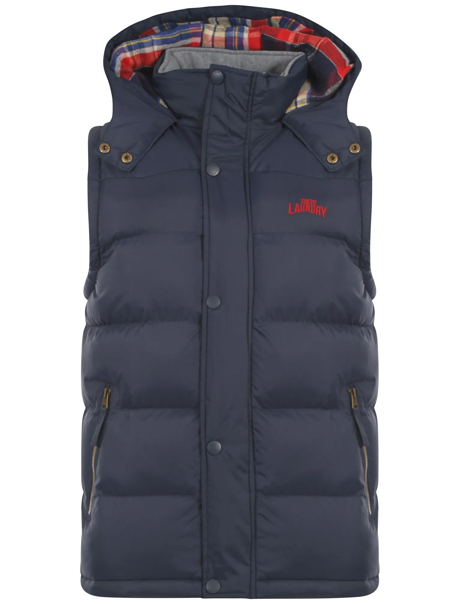 Kyber Quilted Hooded Gilet in Navy Blue - Tokyo Laundry