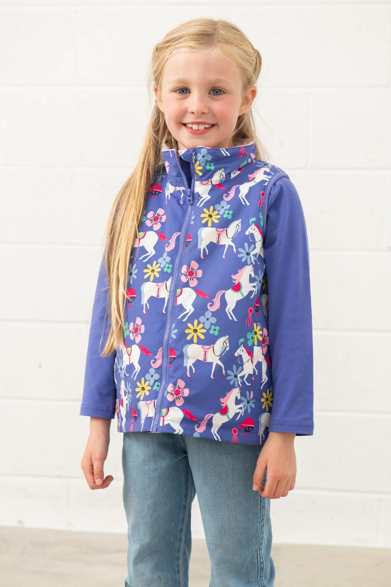 Lighthouse Alex Girls Gilet - Horse Print