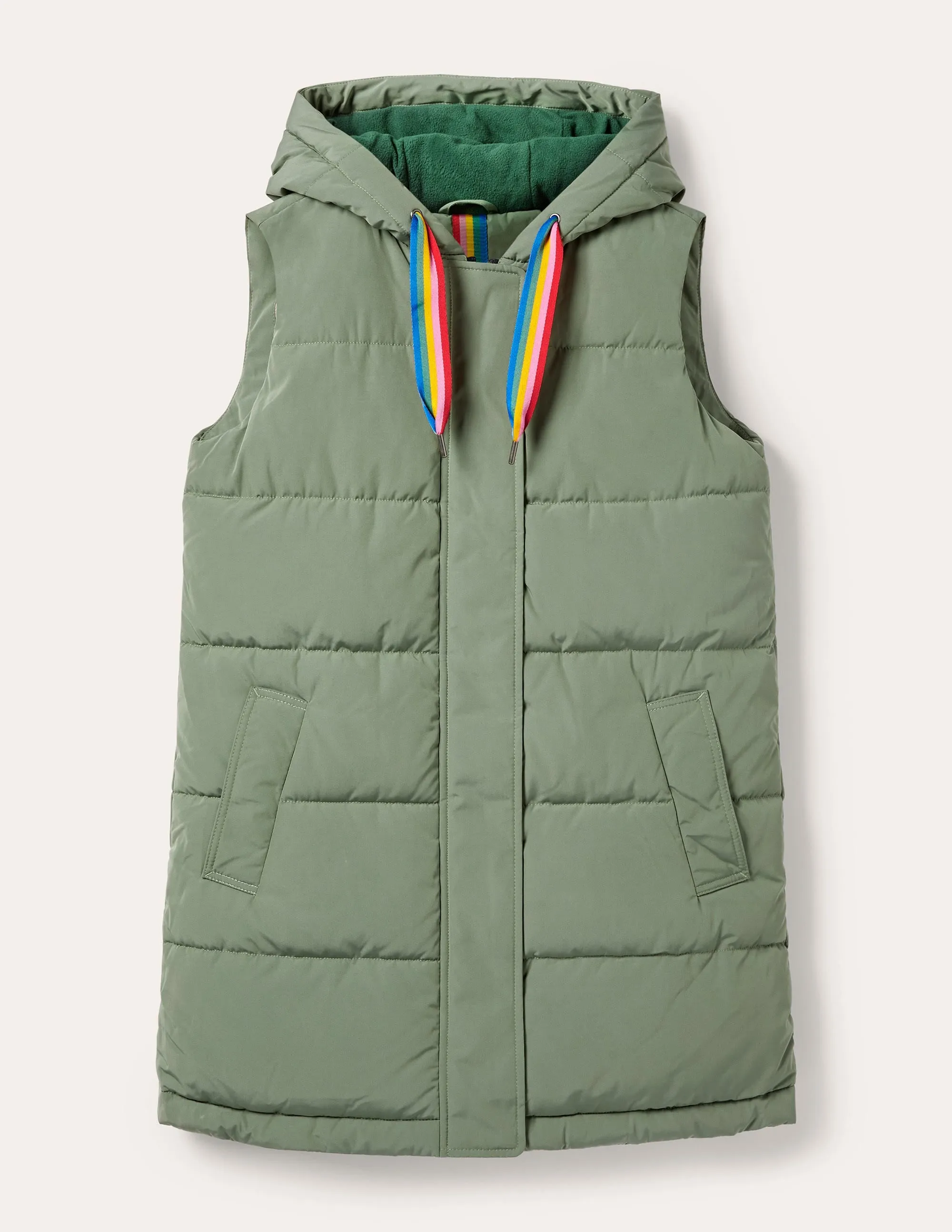Long Puffer Gilet-Alder/Milkshake