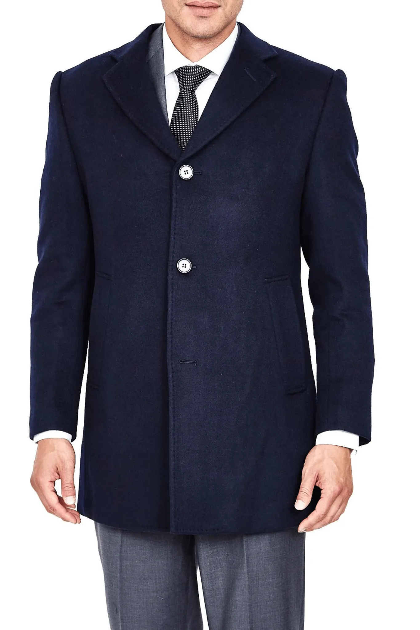 Luxury Overcoat Wool and Cashmere - Navy