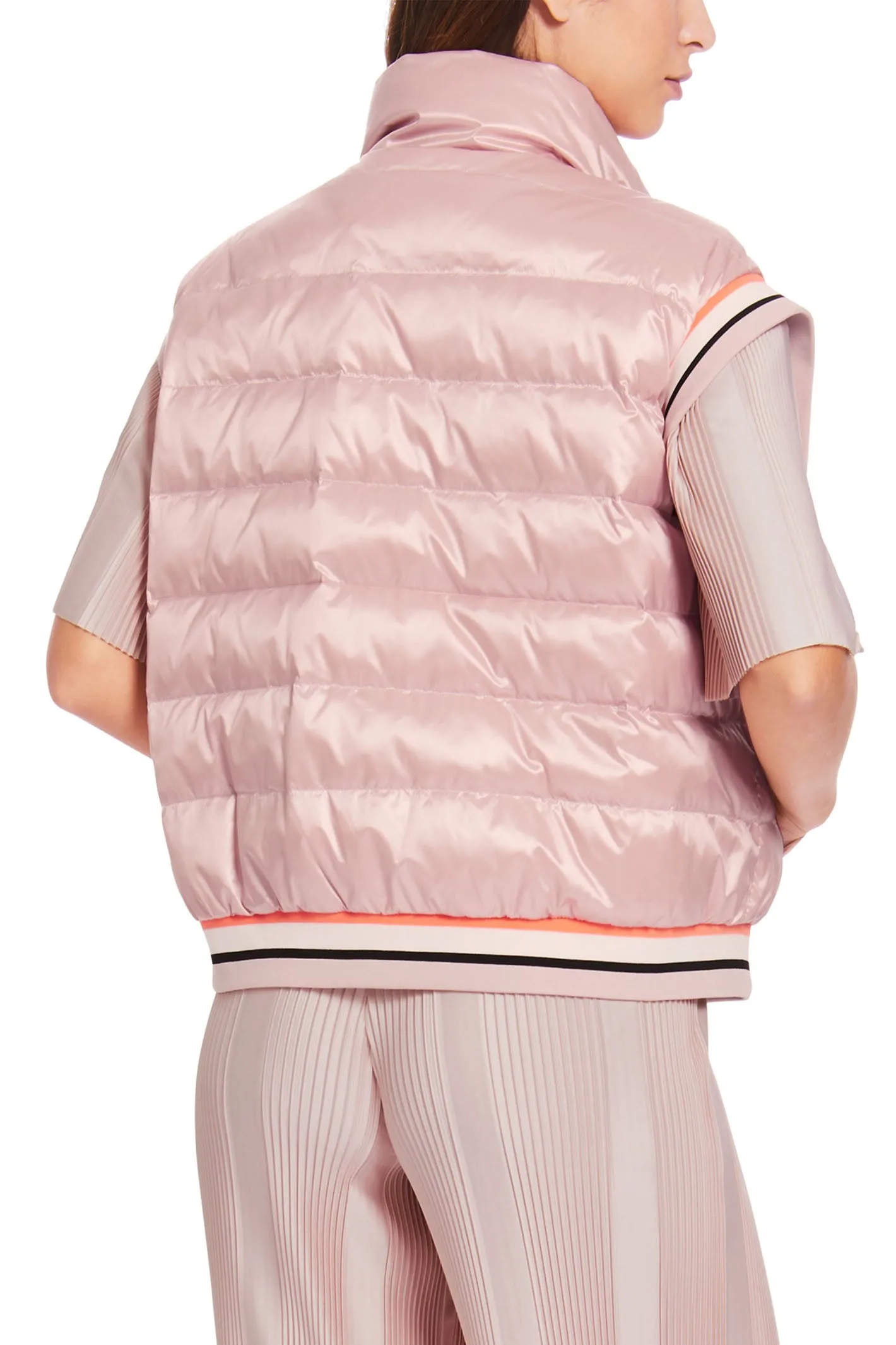 Marc Cain Sports Padded Gilet Rosewater Pink High Collar XS 37.01 W02 168