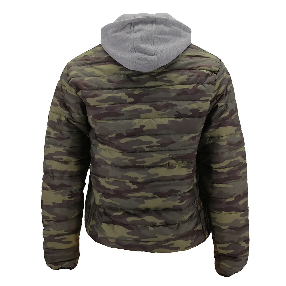 Maximos Men's BAH BAH Removable Hood Camouflage Print Puffer Jacket