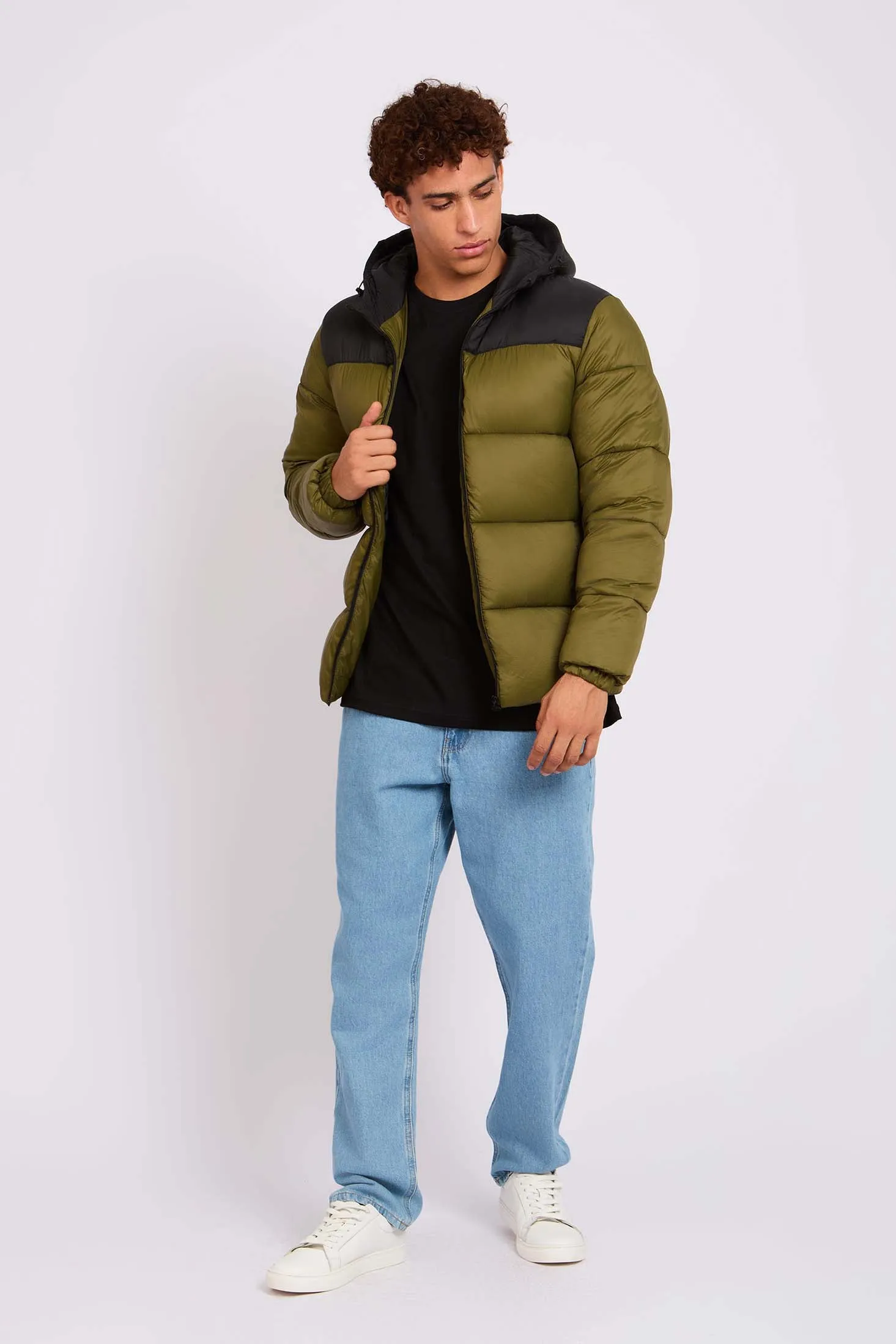 Men Jacket Fashion Puffer Green