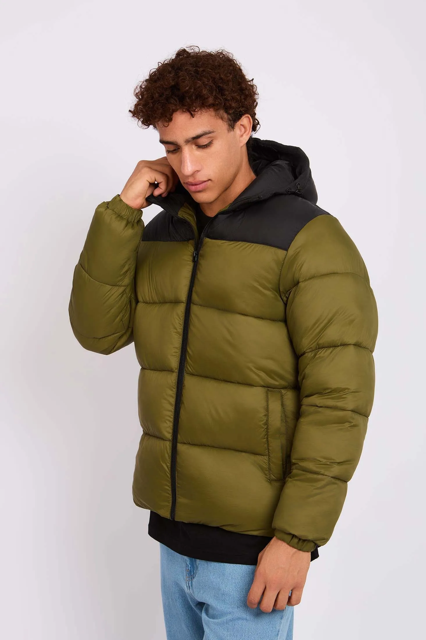 Men Jacket Fashion Puffer Green