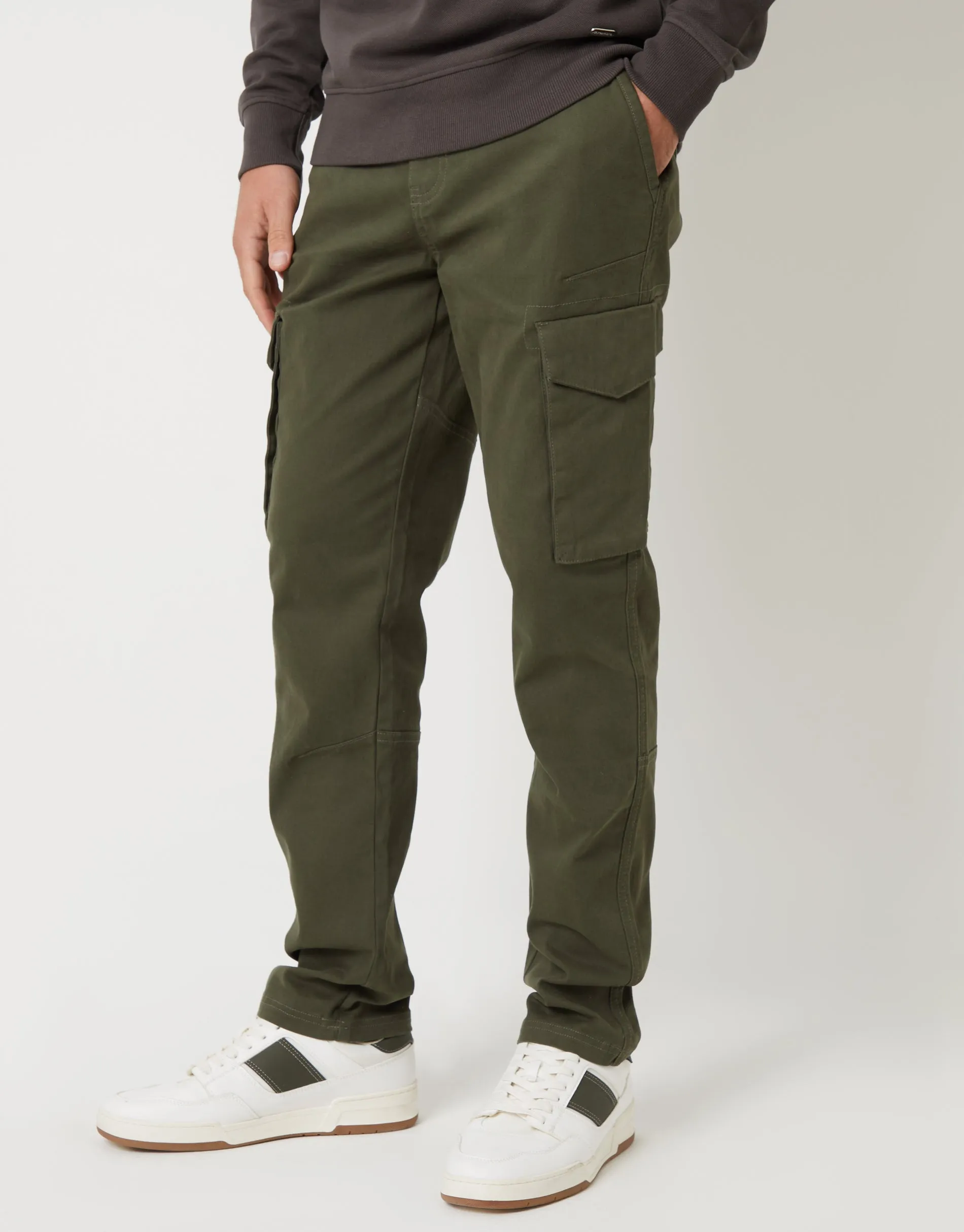 Men's Black & Khaki Cargo Style Trousers (2 Pack)