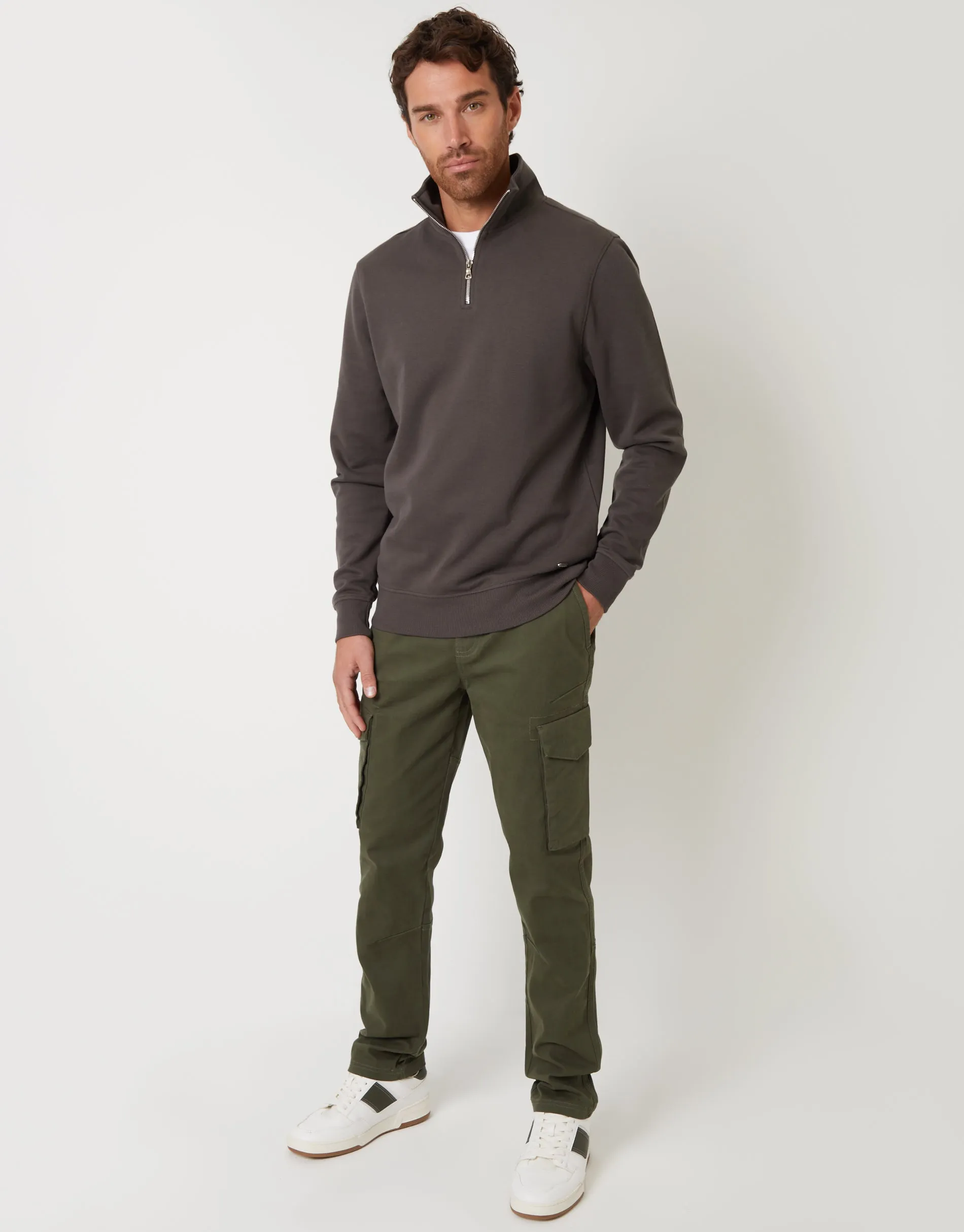 Men's Black & Khaki Cargo Style Trousers (2 Pack)