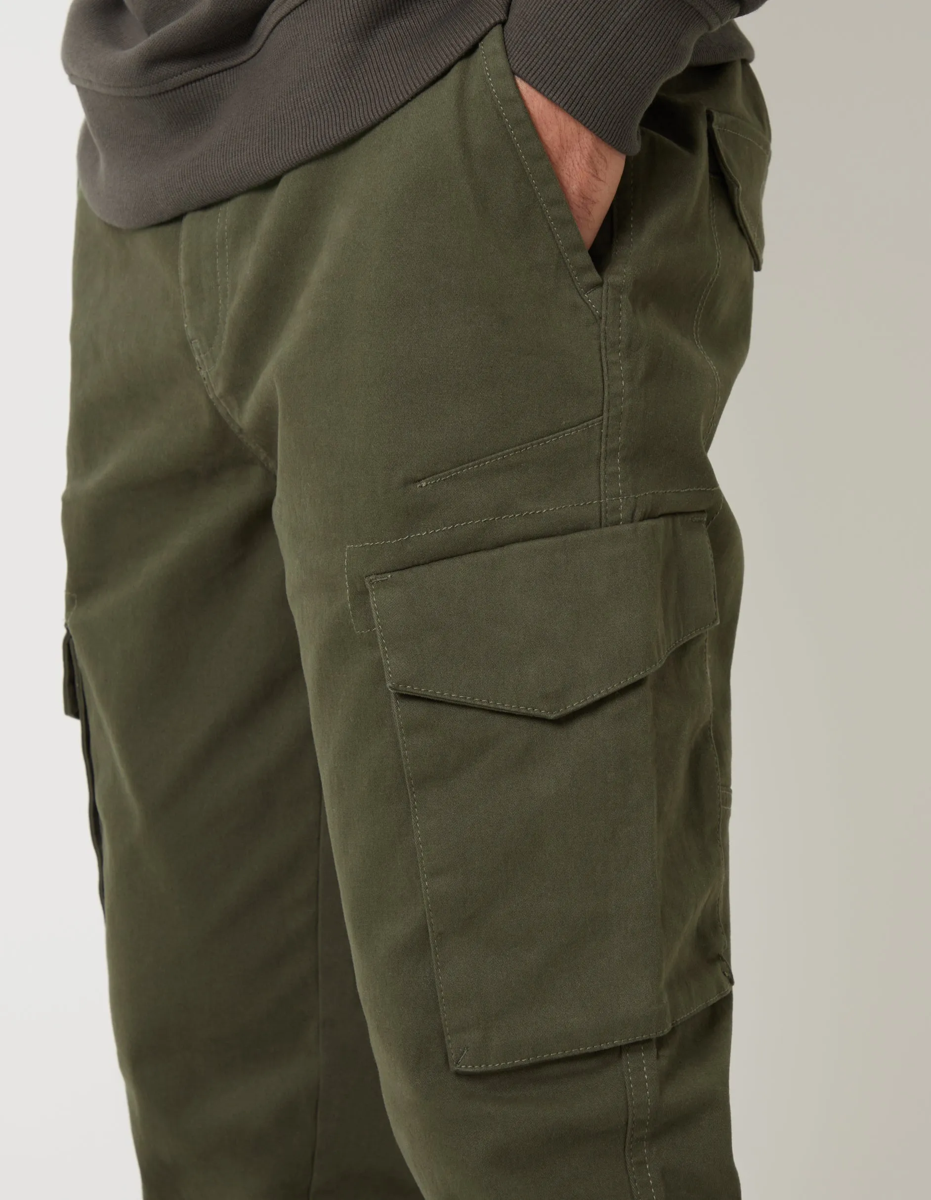 Men's Black & Khaki Cargo Style Trousers (2 Pack)