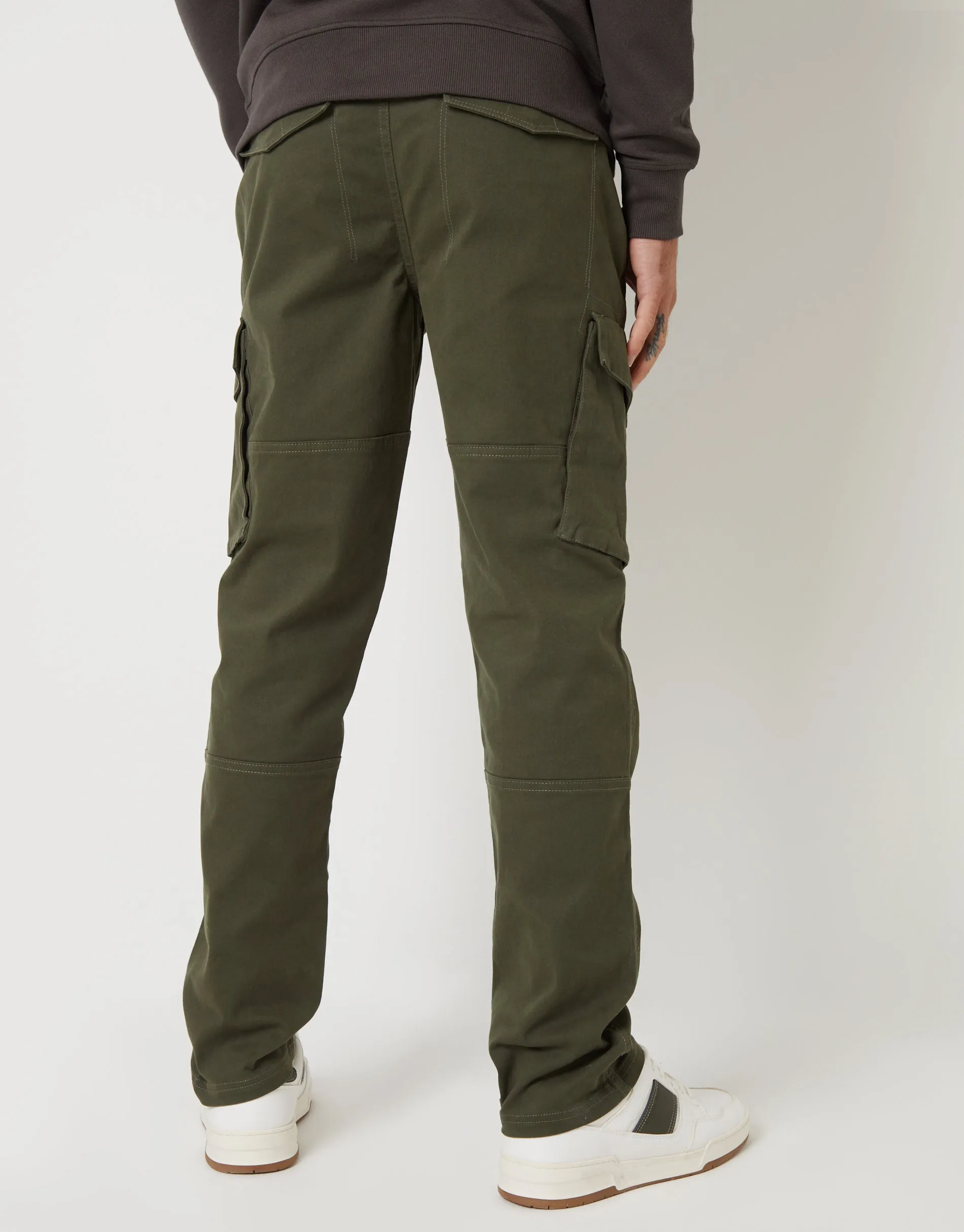 Men's Black & Khaki Cargo Style Trousers (2 Pack)