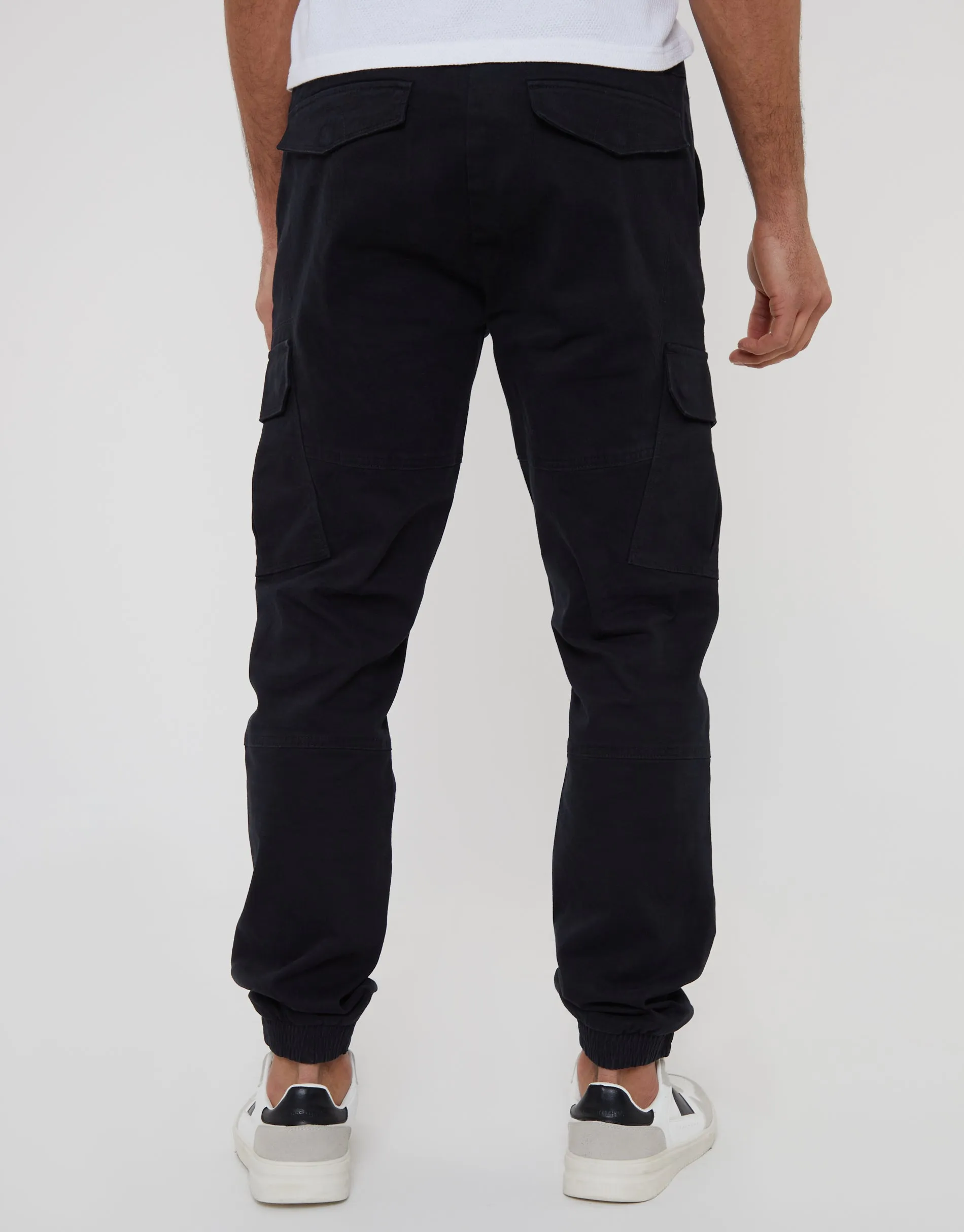 Men's Black Jogger Style Cargo Trousers