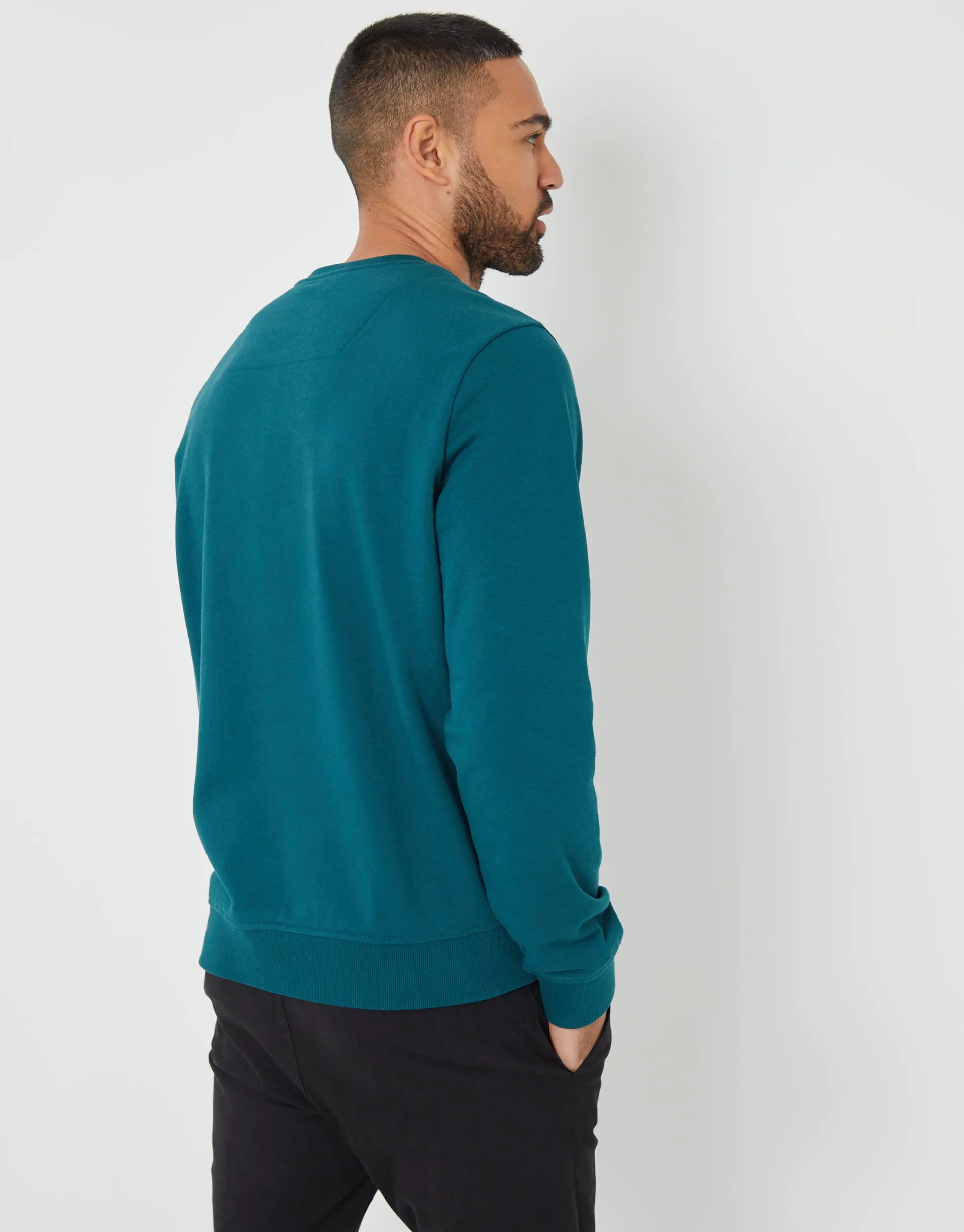 Men's Dark Teal Crew Neck Sweatshirt