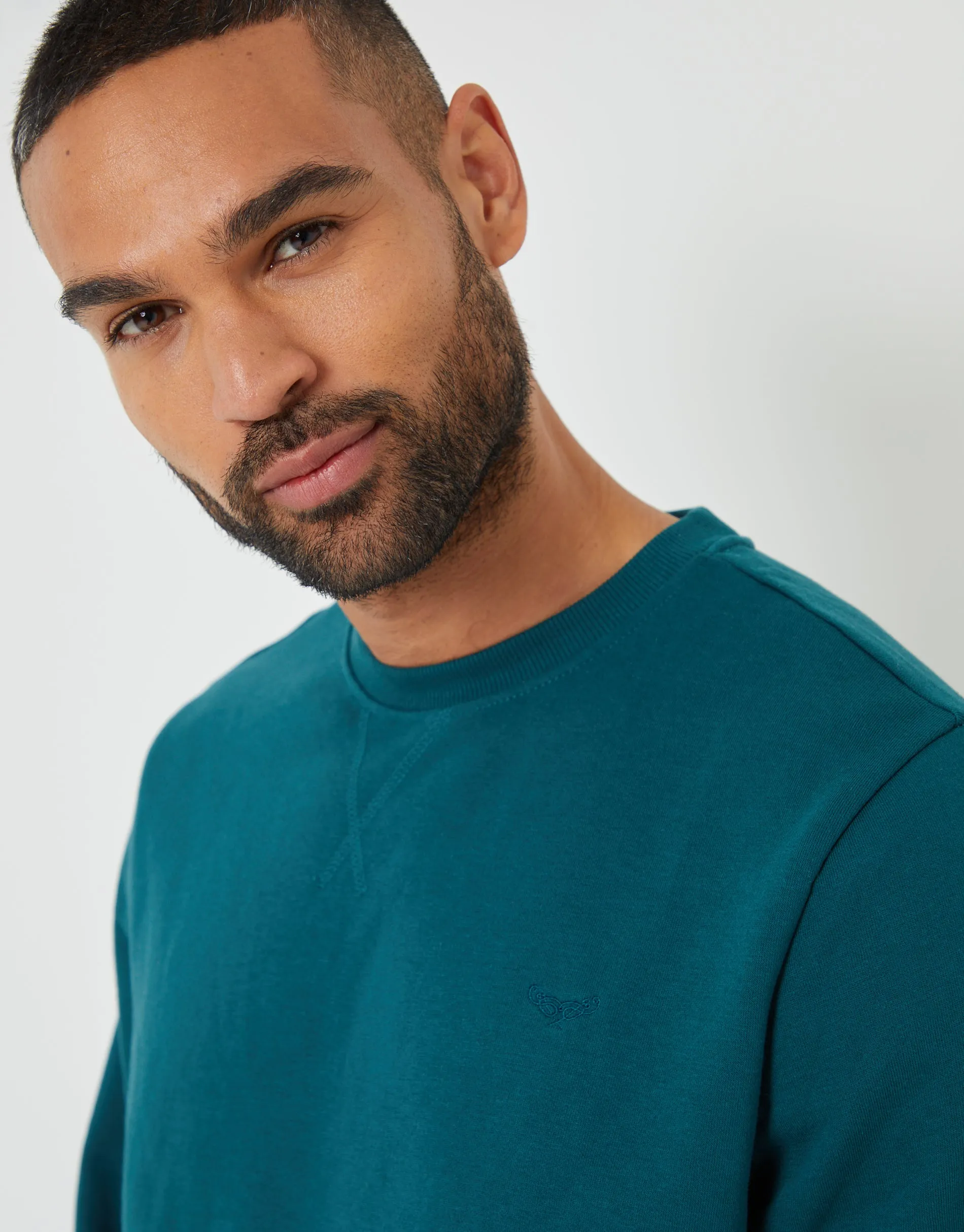 Men's Dark Teal Crew Neck Sweatshirt
