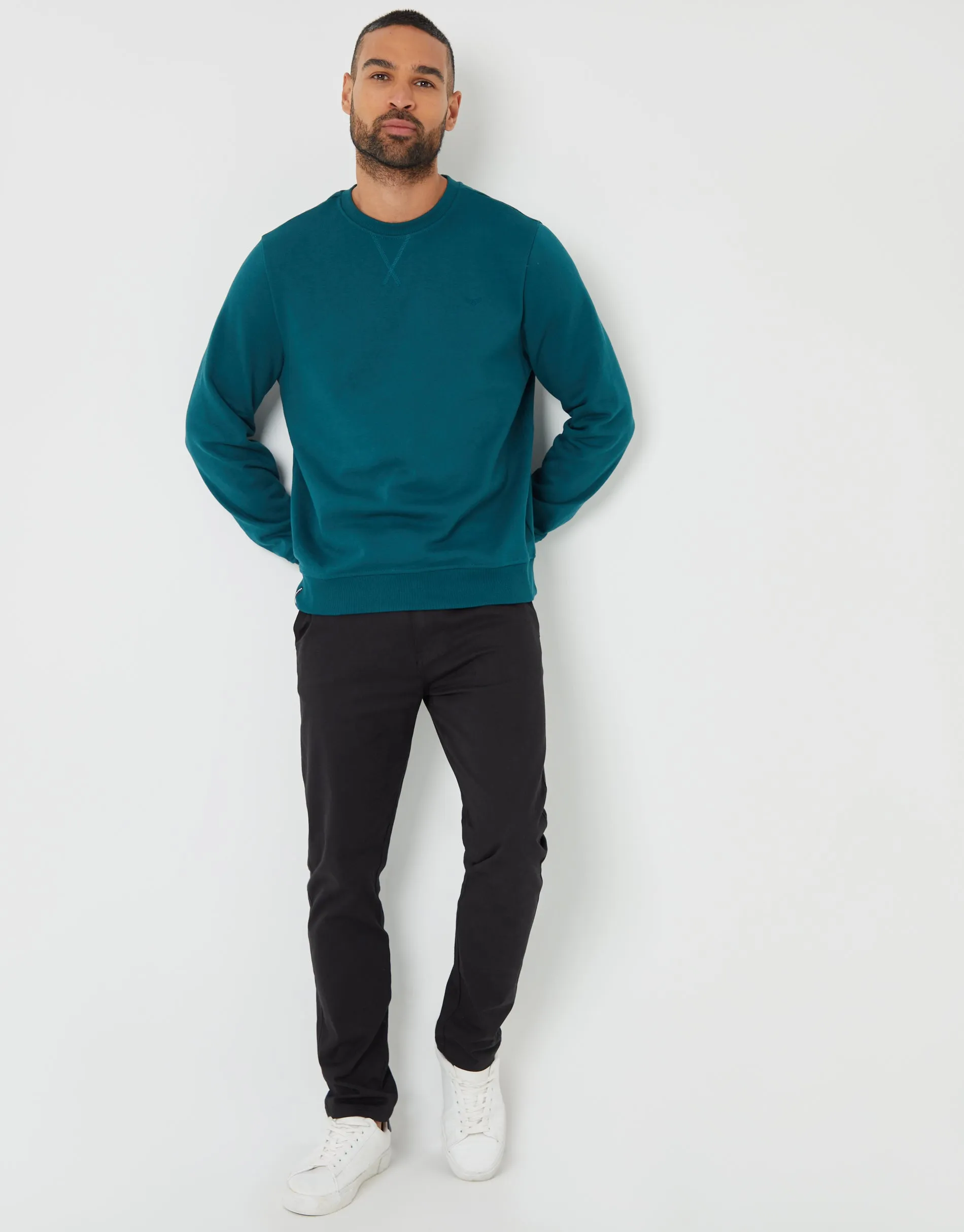 Men's Dark Teal Crew Neck Sweatshirt