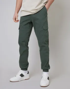 Men's Grey Jogger Style Cargo Trousers