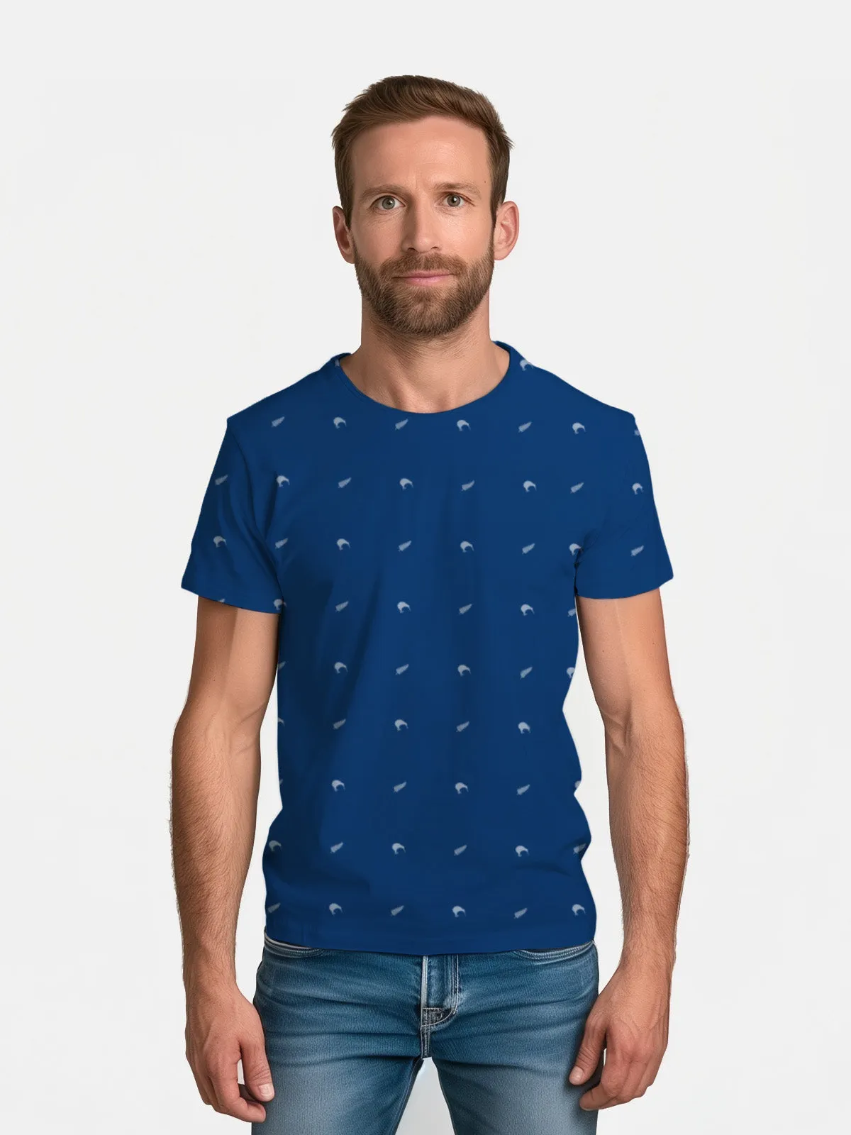 Mens New Zealand T Shirt - Kiwi and Ferns