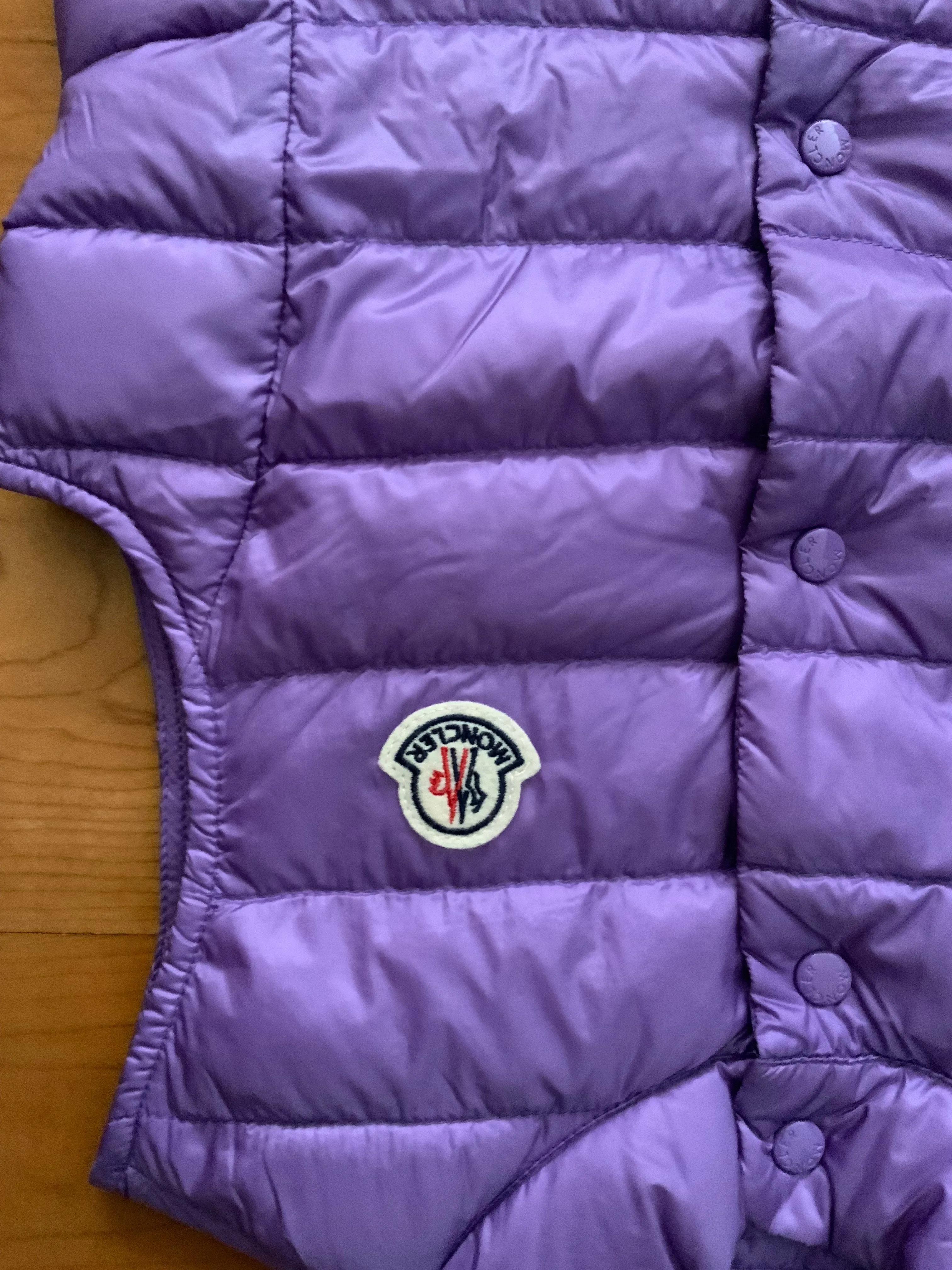 Moncler Liane purple gilet vest down jacket in padded Size 10 years 140 cm children