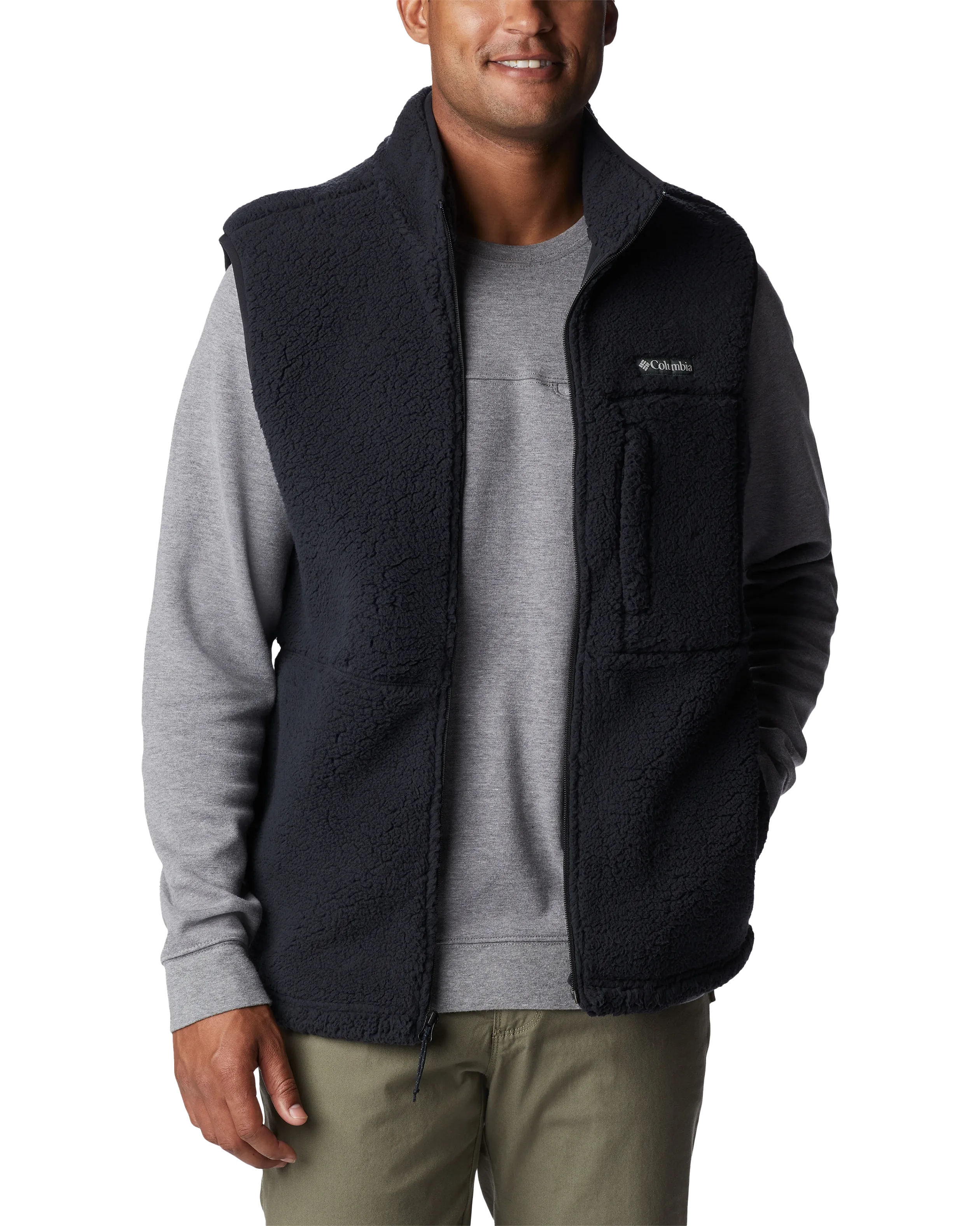 Mountainside Sherpa Fleece Gilet in Black