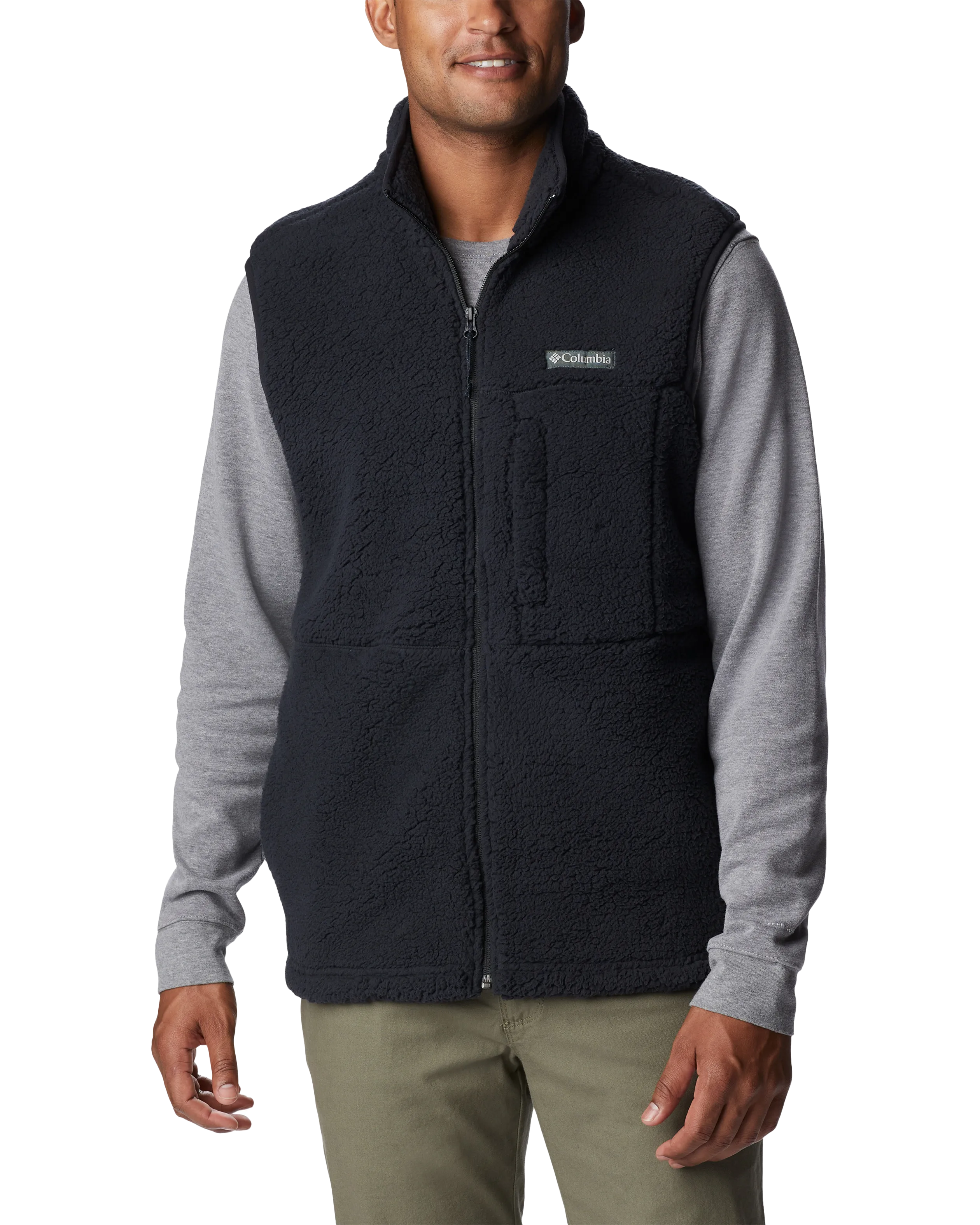 Mountainside Sherpa Fleece Gilet in Black