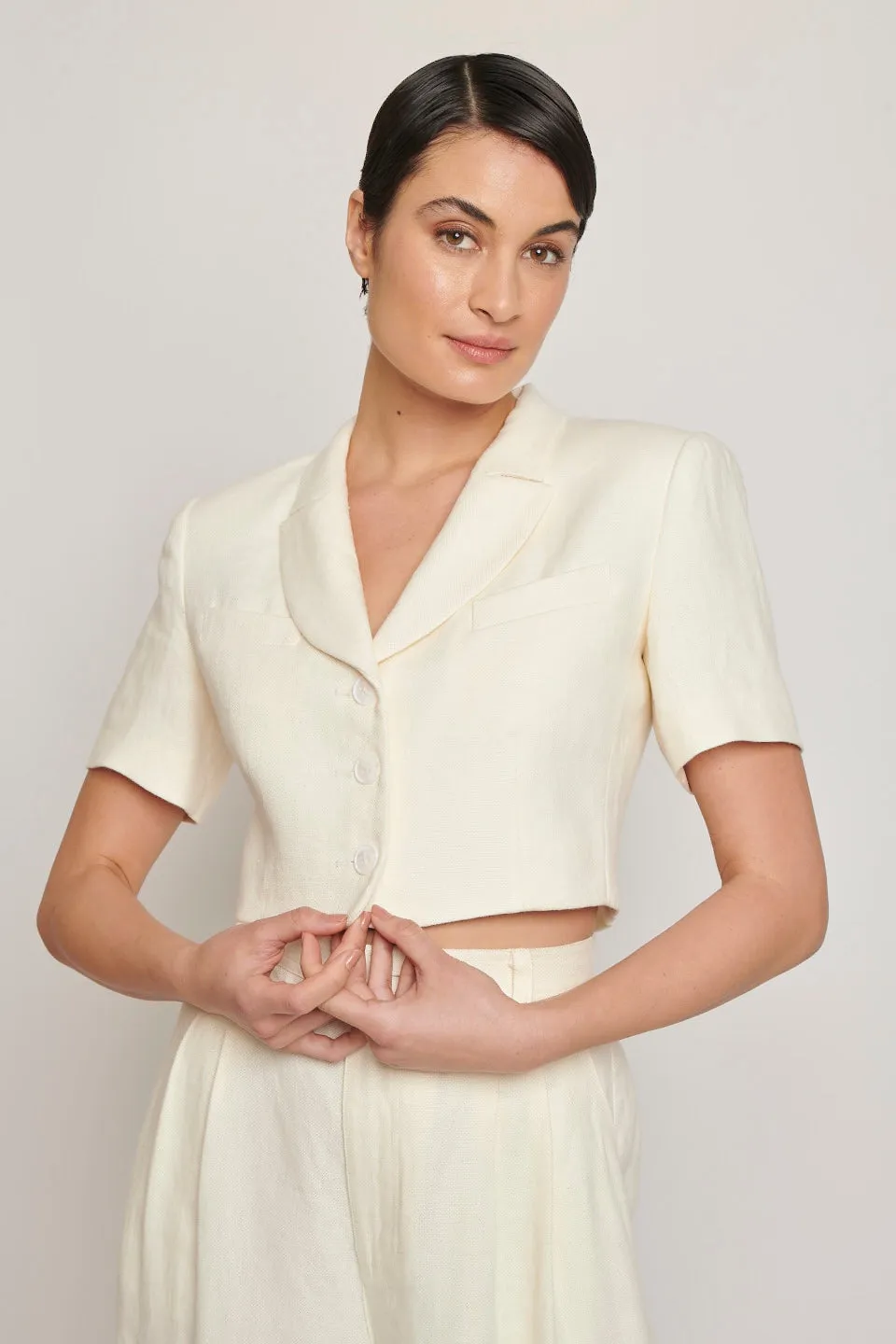 Niki Cropped Jacket - Sage