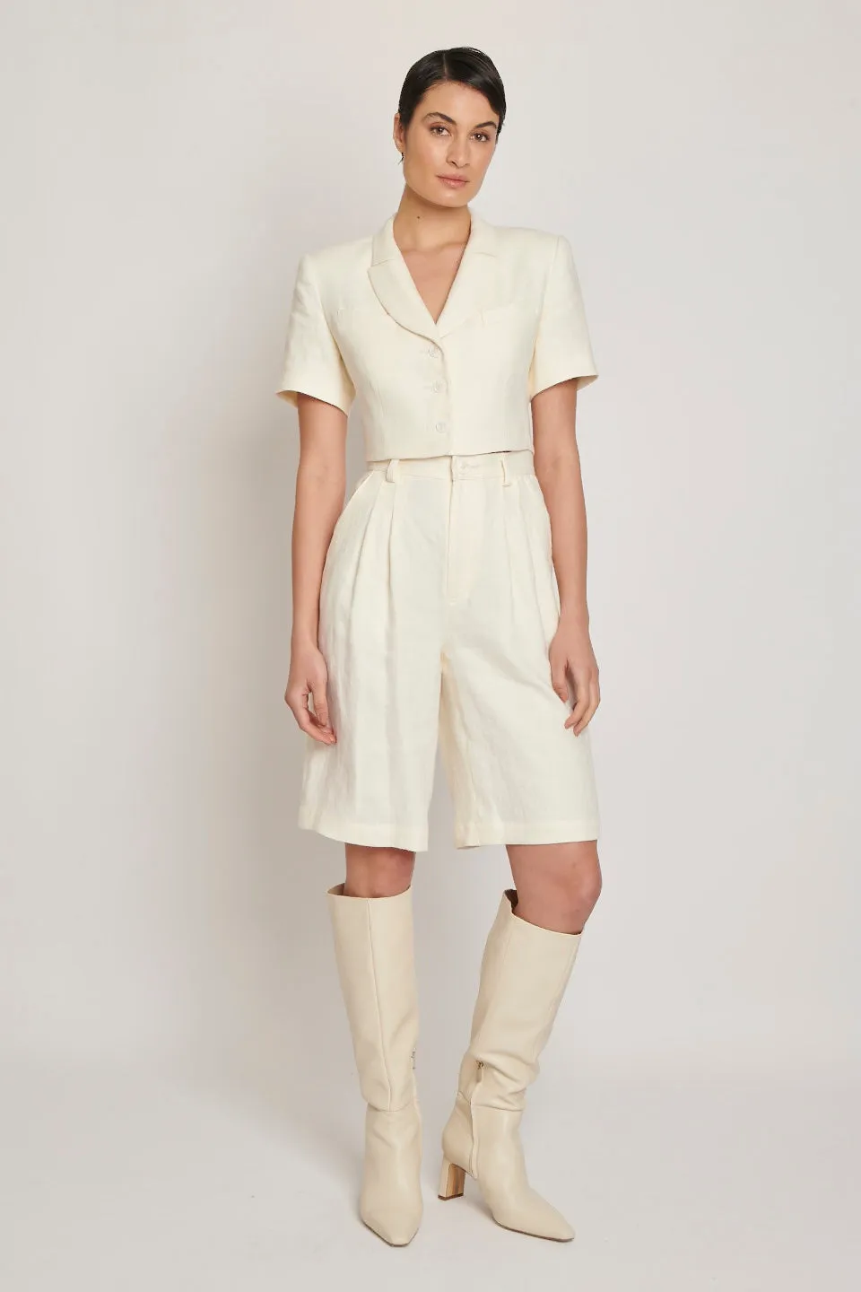 Niki Cropped Jacket - Sage