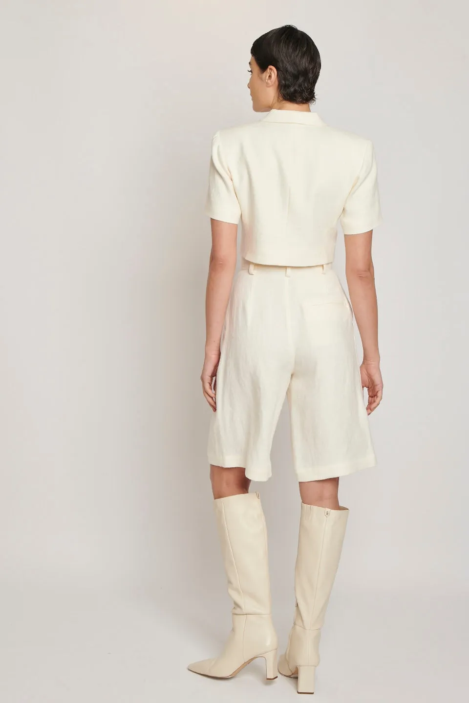 Niki Cropped Jacket - Sage