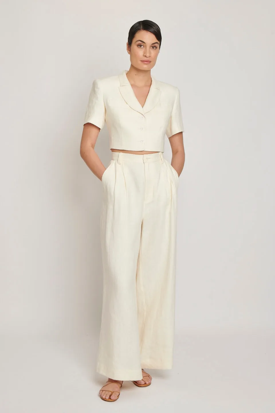 Niki Cropped Jacket - Sage