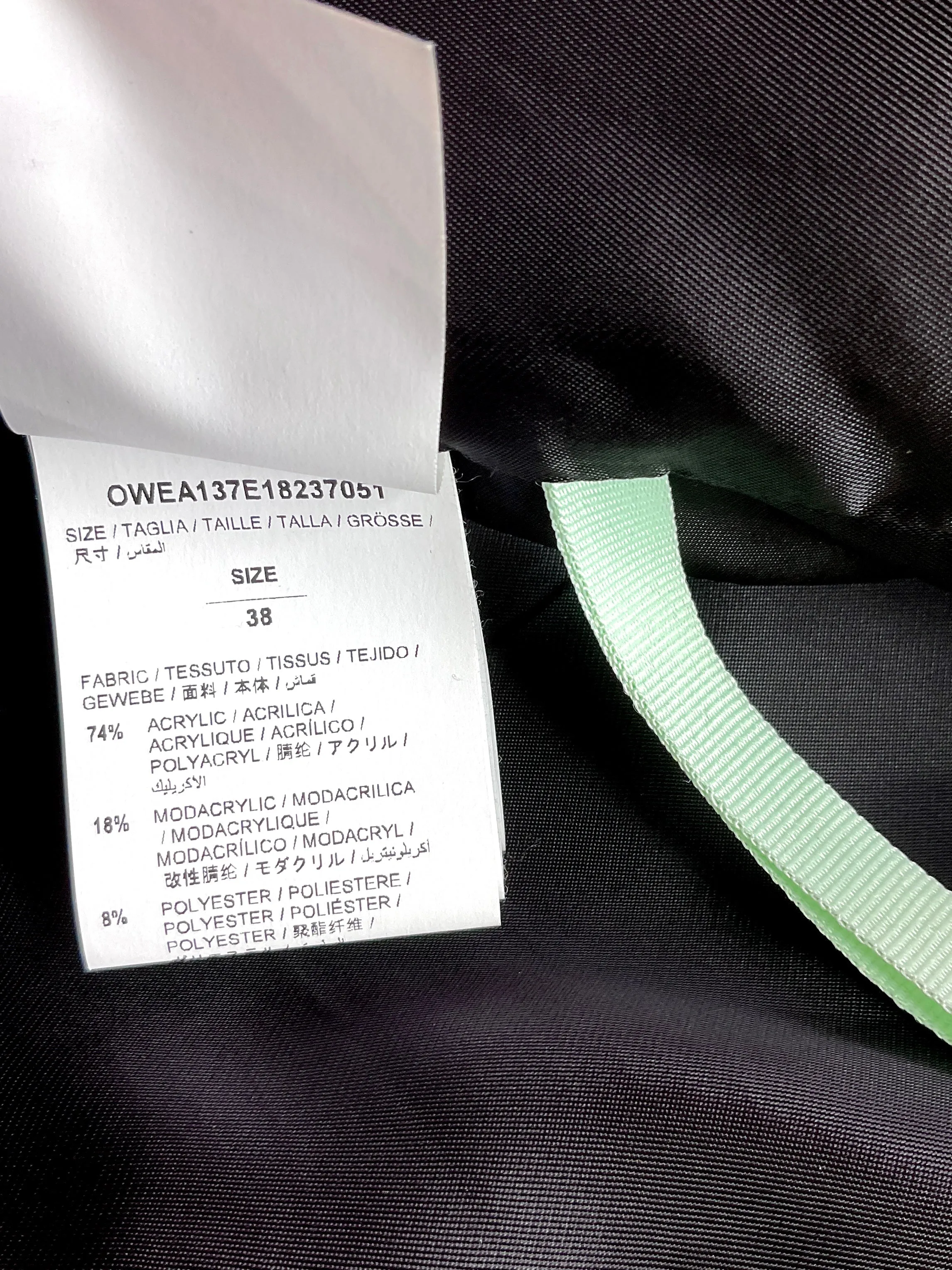 OFF WHITE BLACK RAP FAUX FUR VEST - 38/SMALL