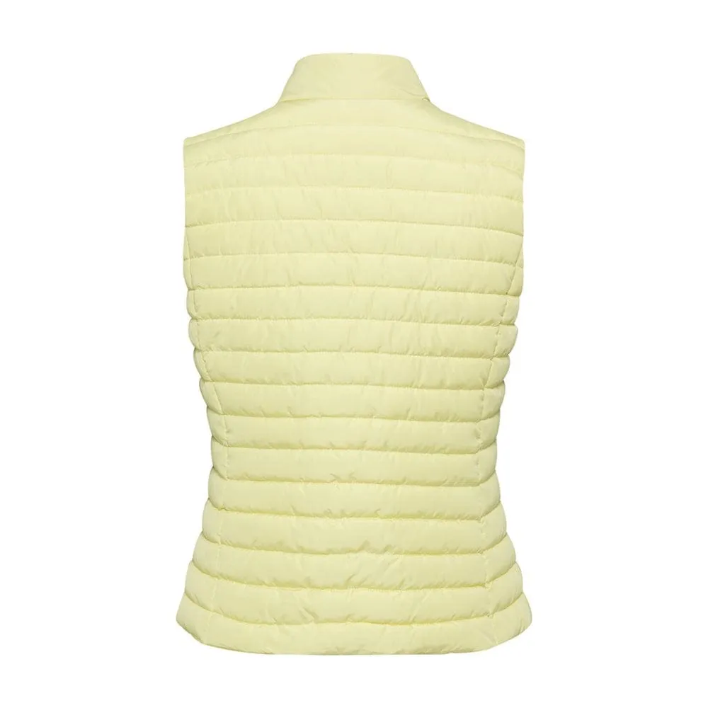 Olsen Padded gilet with stand-up collar with zips and tassles in Lemon