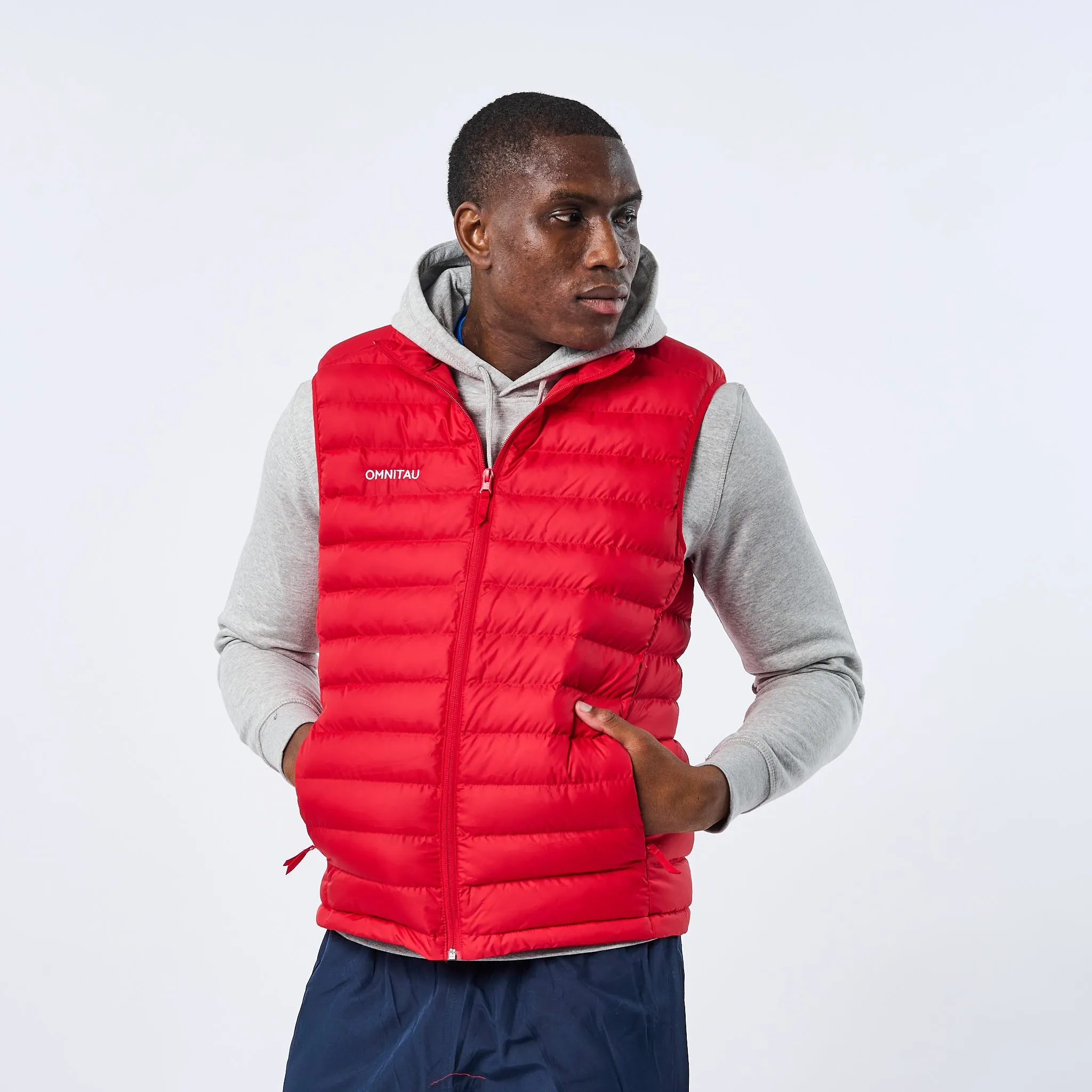 Omnitau Men's Team Sports Recycled Padded Gilet - Red