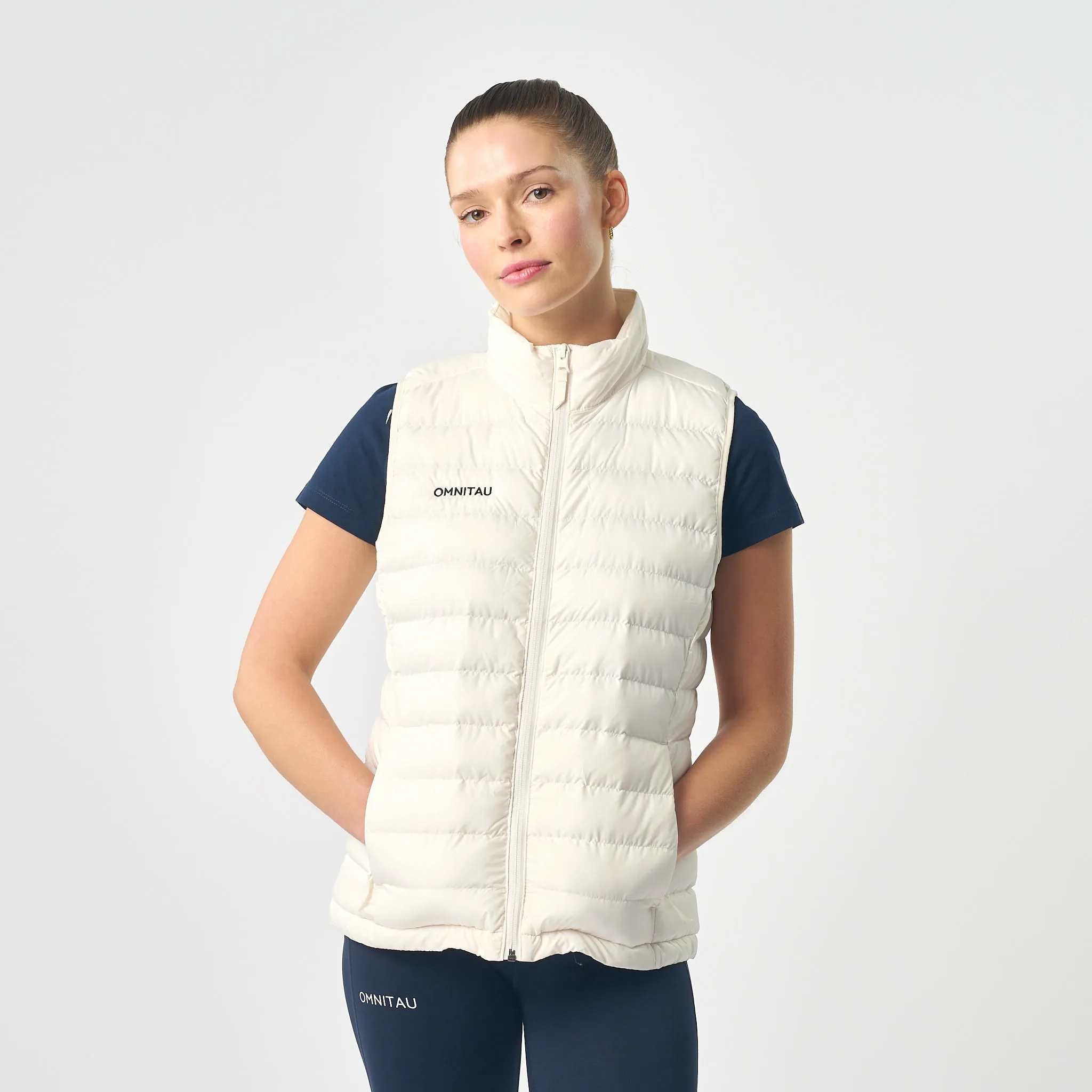 Omnitau Women's Team Sports Recycled Padded Gilet - White