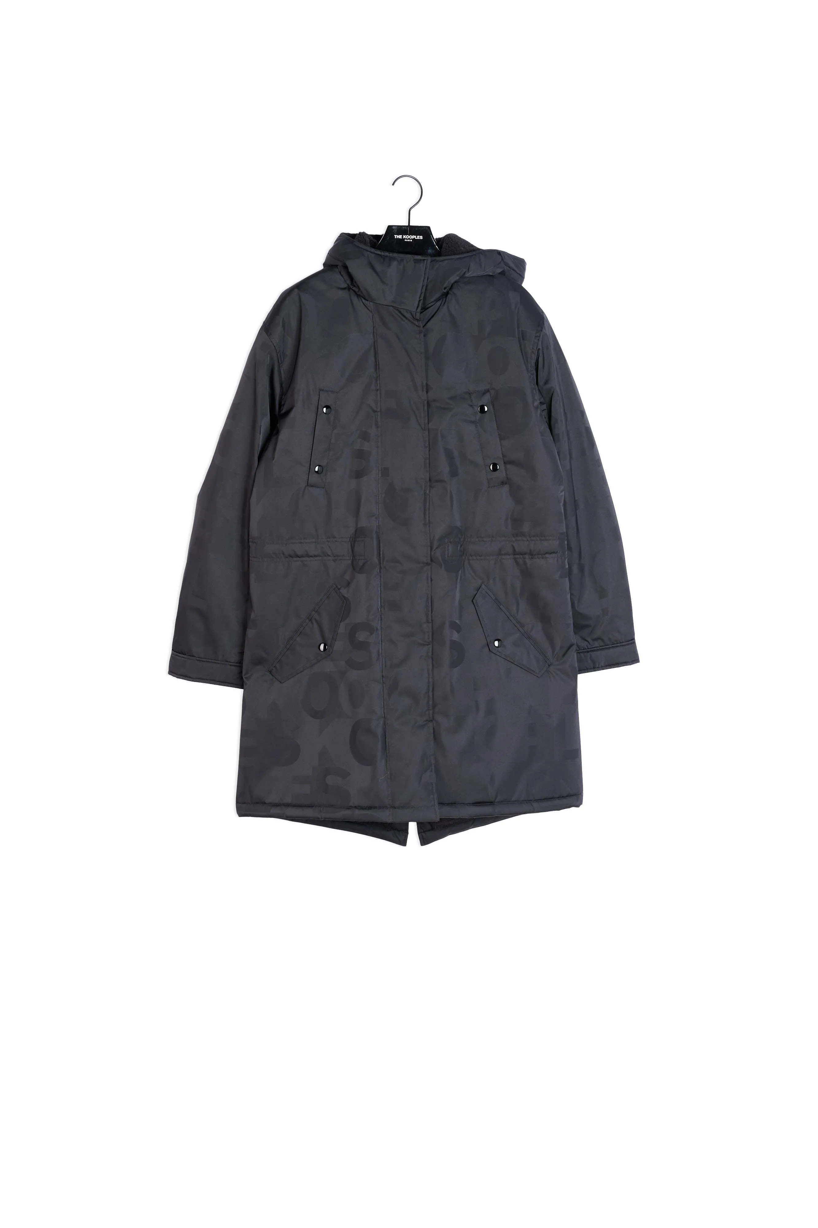 Parka longue logo The Kooples noire