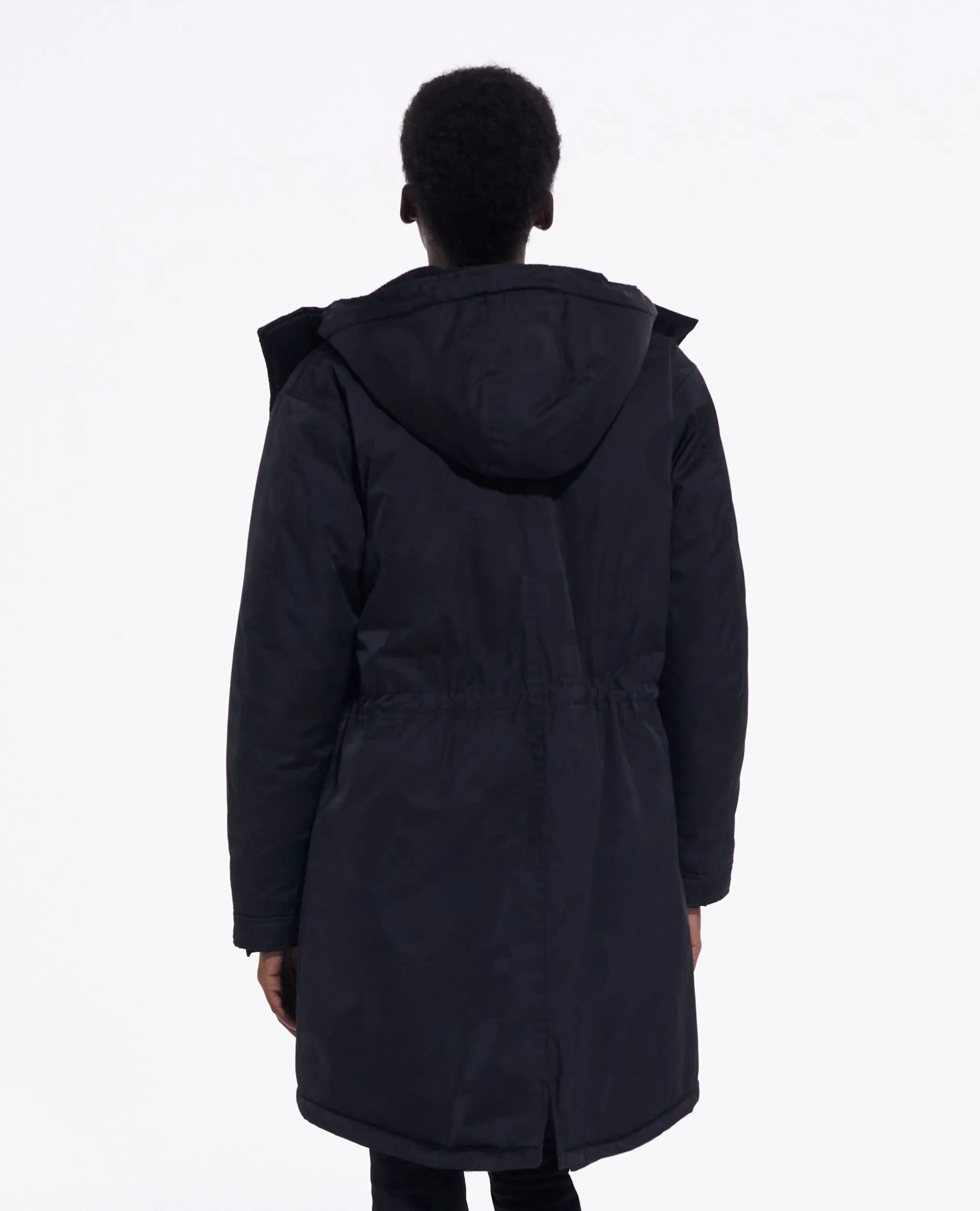 Parka longue logo The Kooples noire