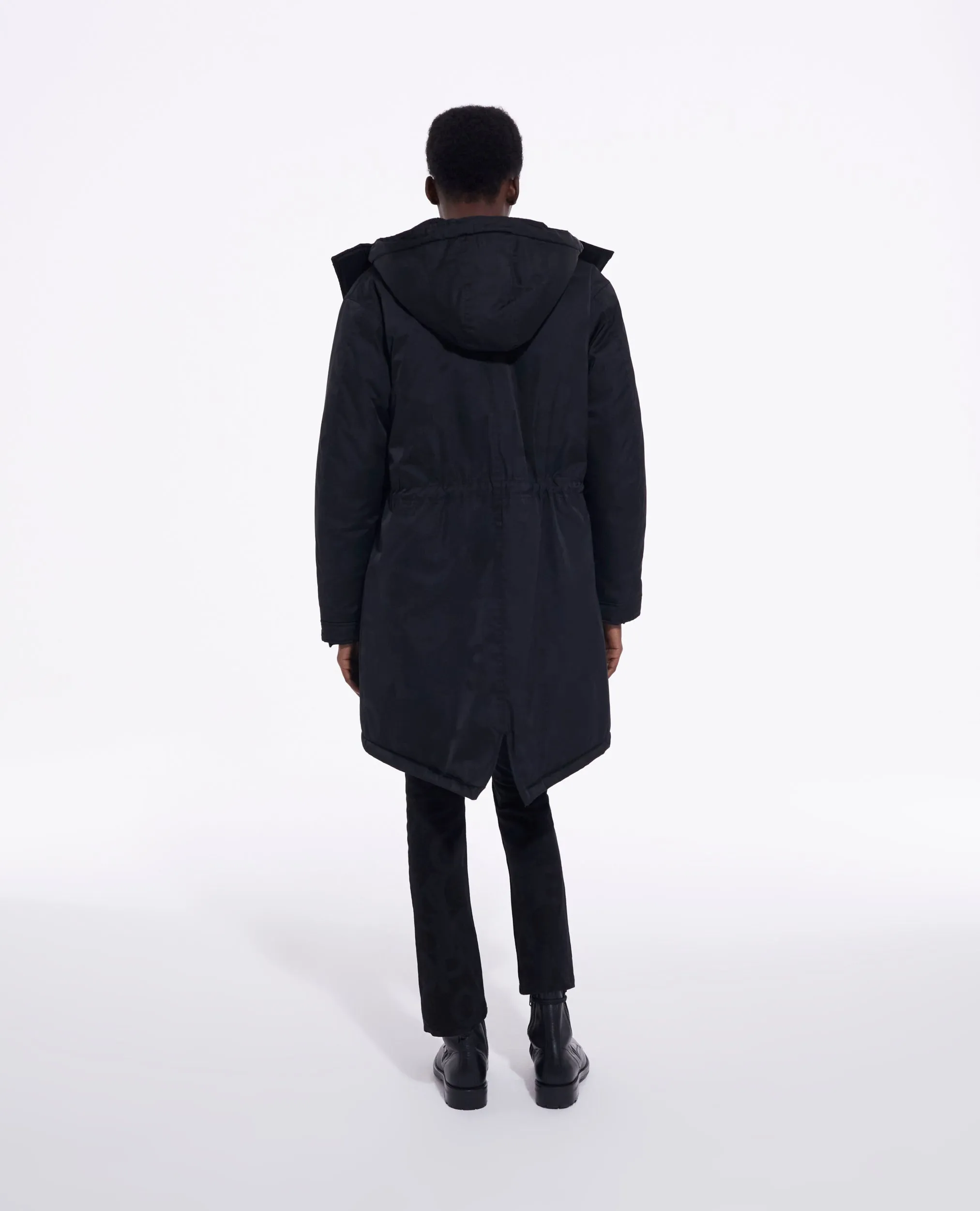 Parka longue logo The Kooples noire
