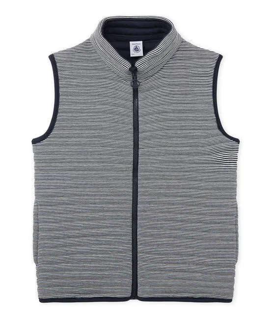 PETIT BATEAU Boys' Cotton Striped Vest Gilet 5 years 110 cm children