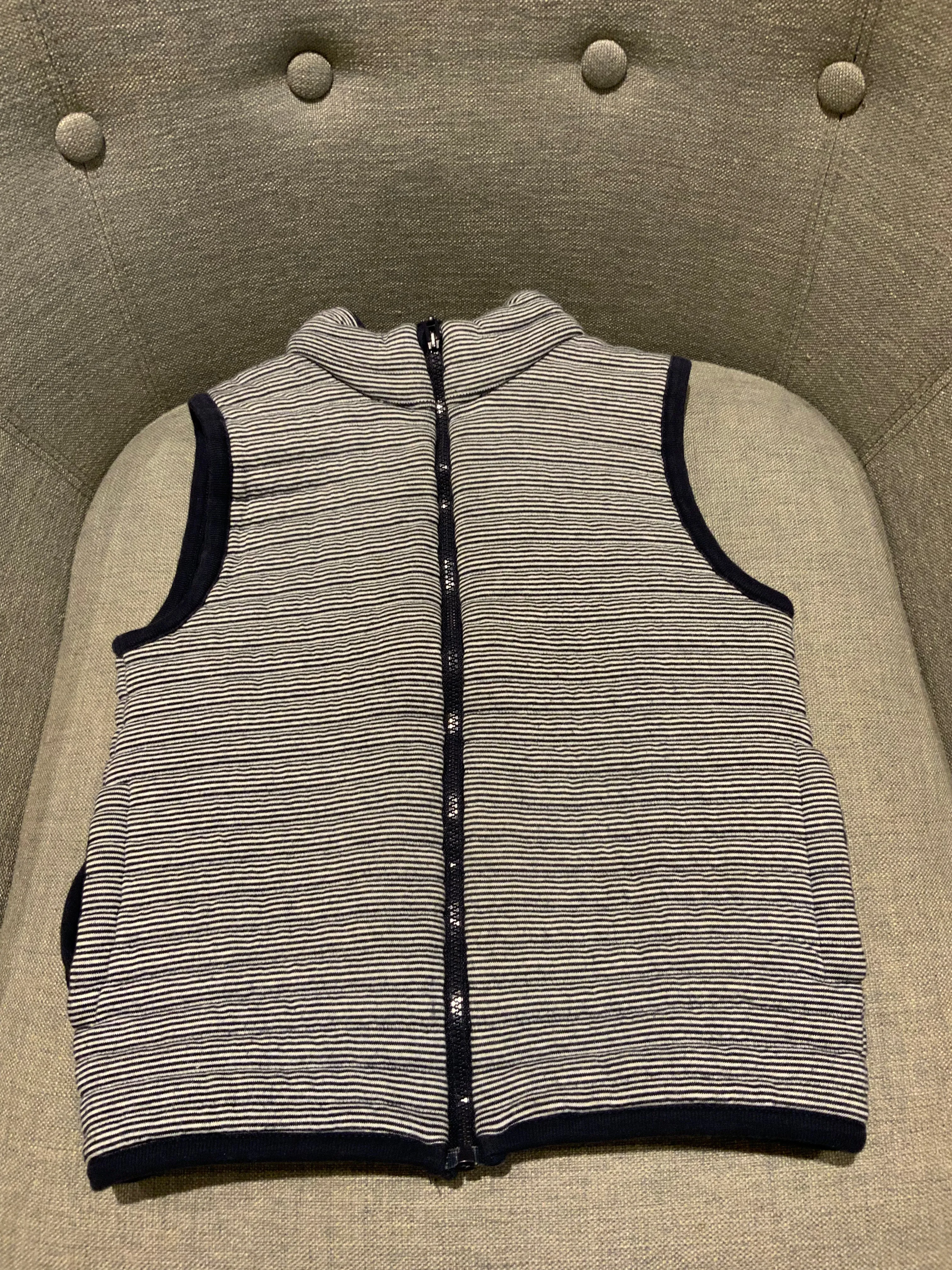 PETIT BATEAU Boys' Cotton Striped Vest Gilet 5 years 110 cm children