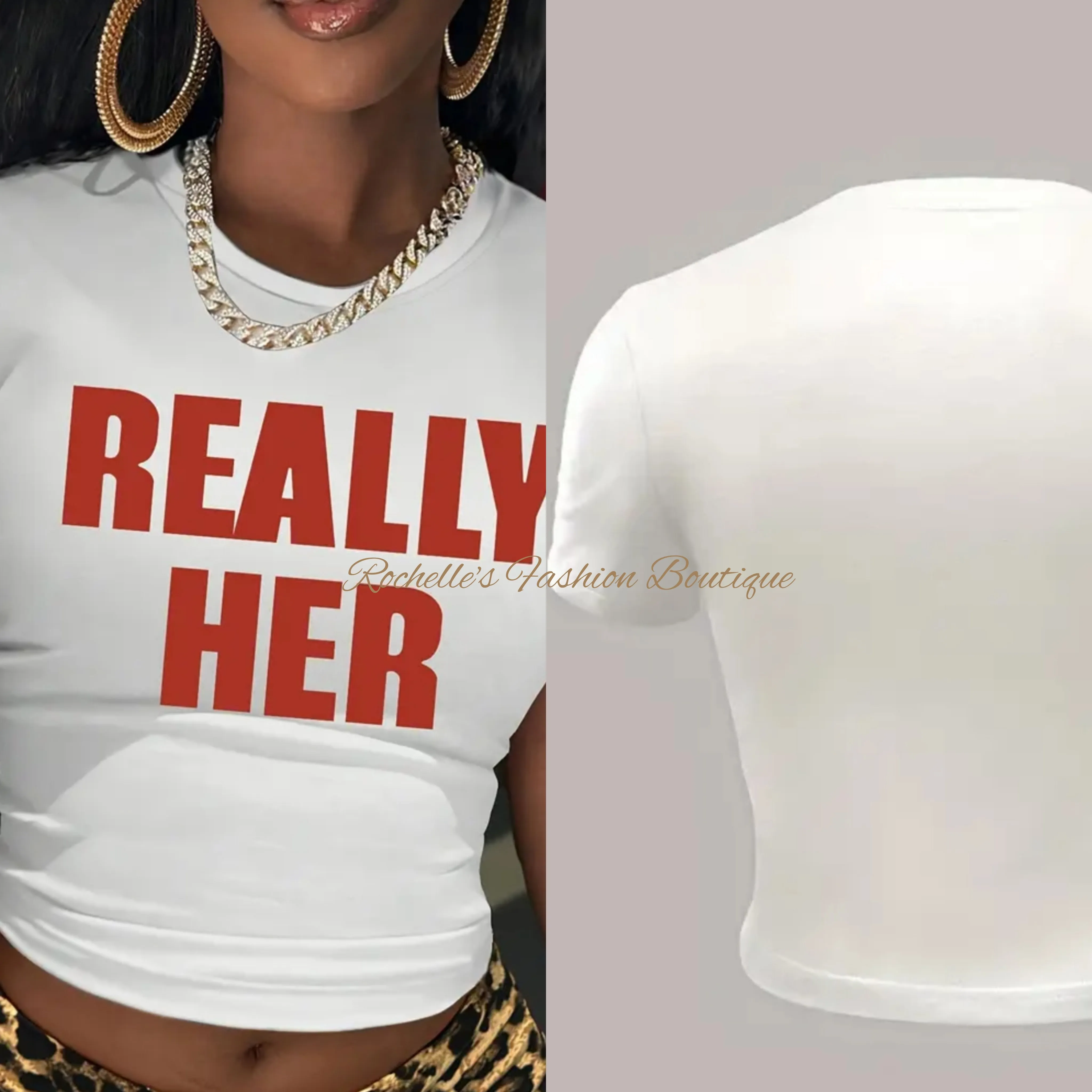 Pink Really Her Crop Top T-Shirt