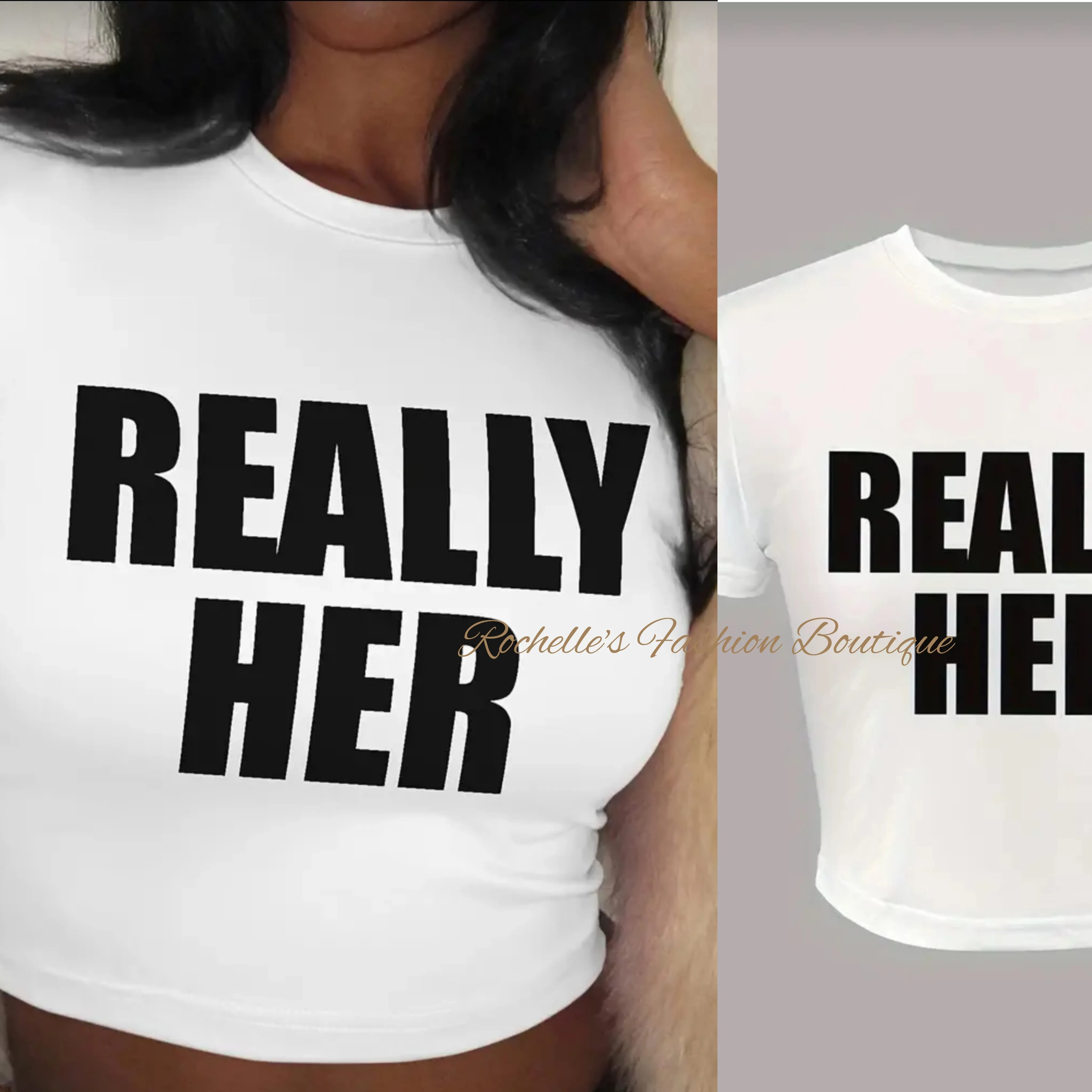 Pink Really Her Crop Top T-Shirt