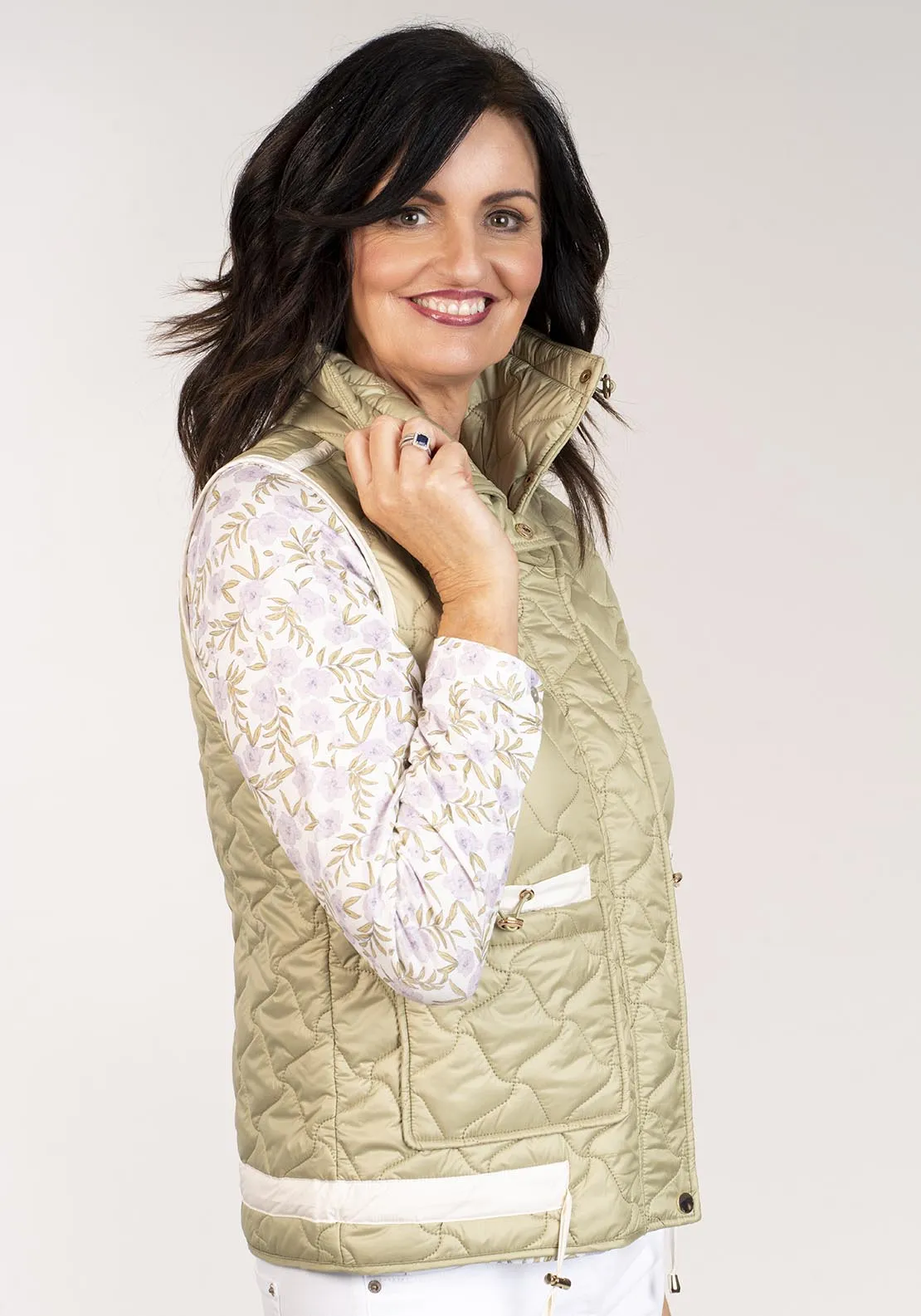 Plain Short Gilet - Green