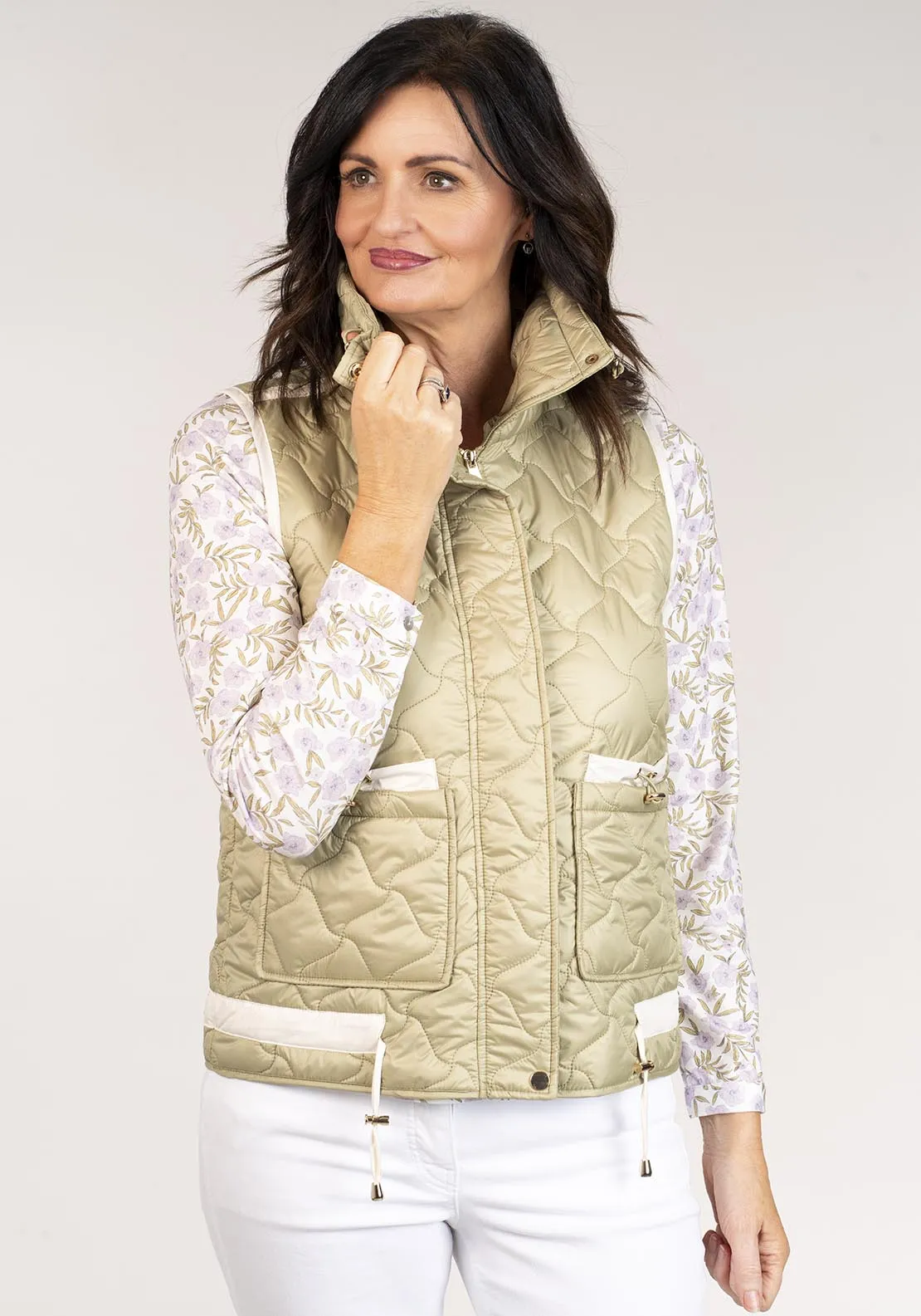Plain Short Gilet - Green